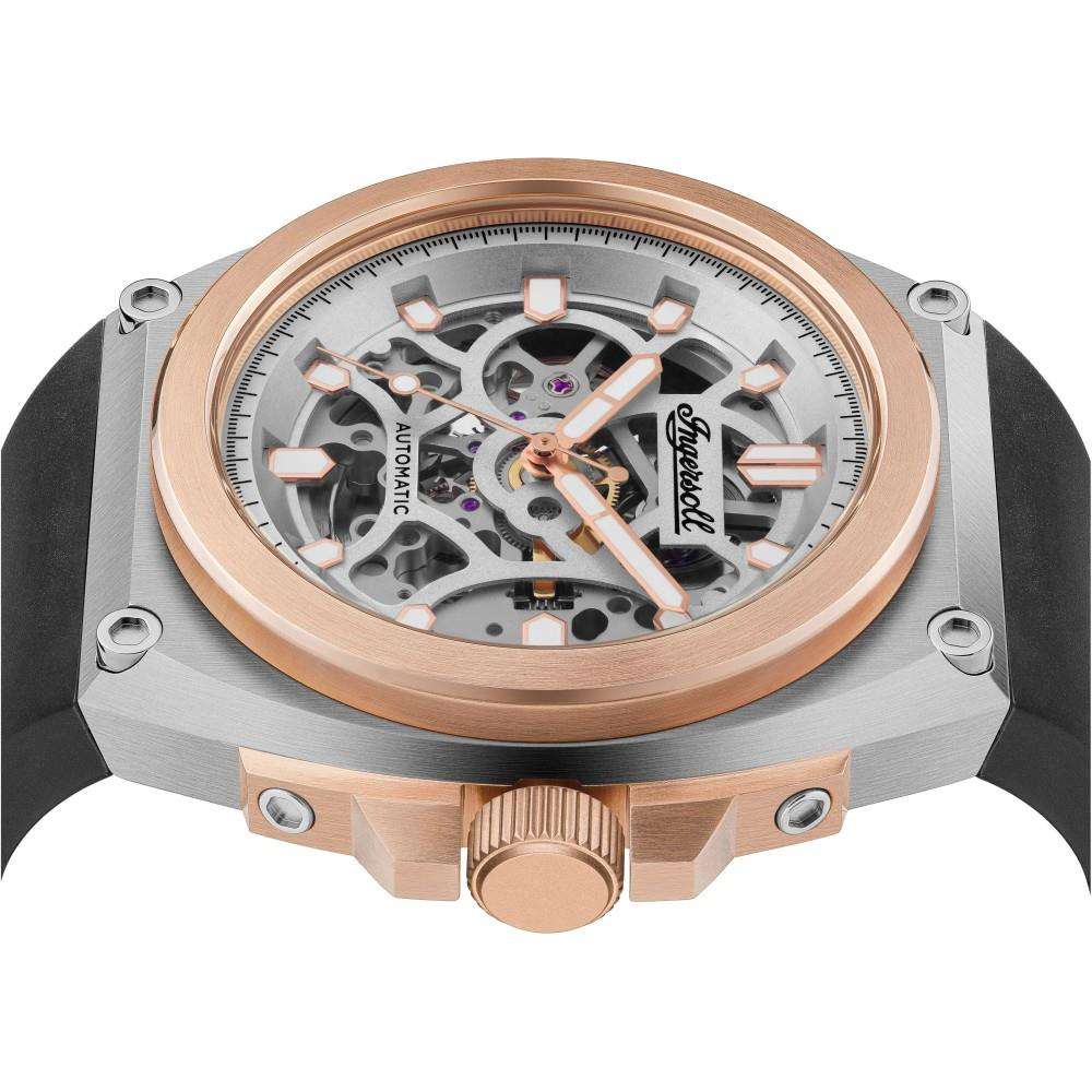 Ingersoll 1892 The Motion Automatic Silver Dial Black PU Rubber Strap Men's Watch I11703