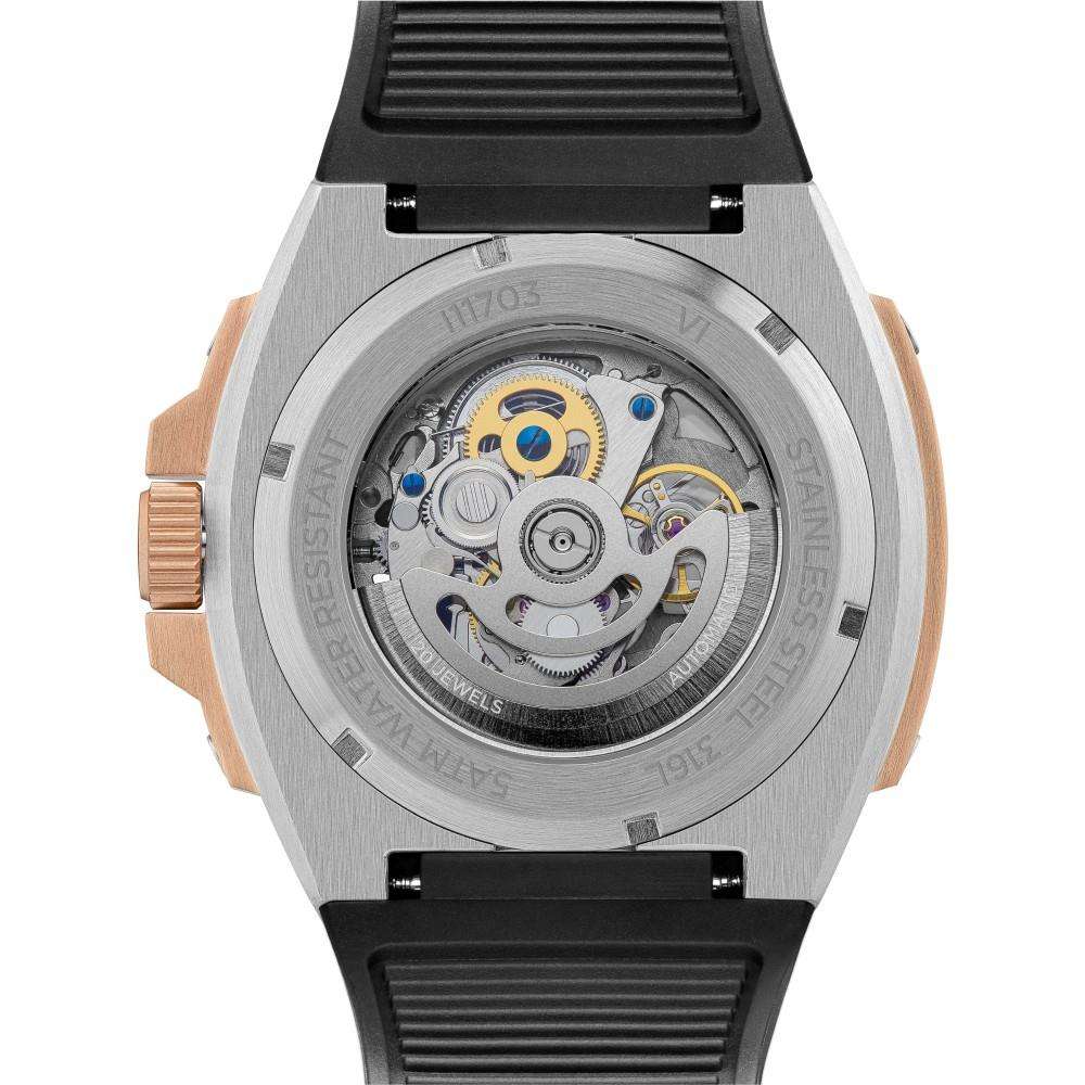Ingersoll 1892 The Motion Automatic Silver Dial Black PU Rubber Strap Men's Watch I11703