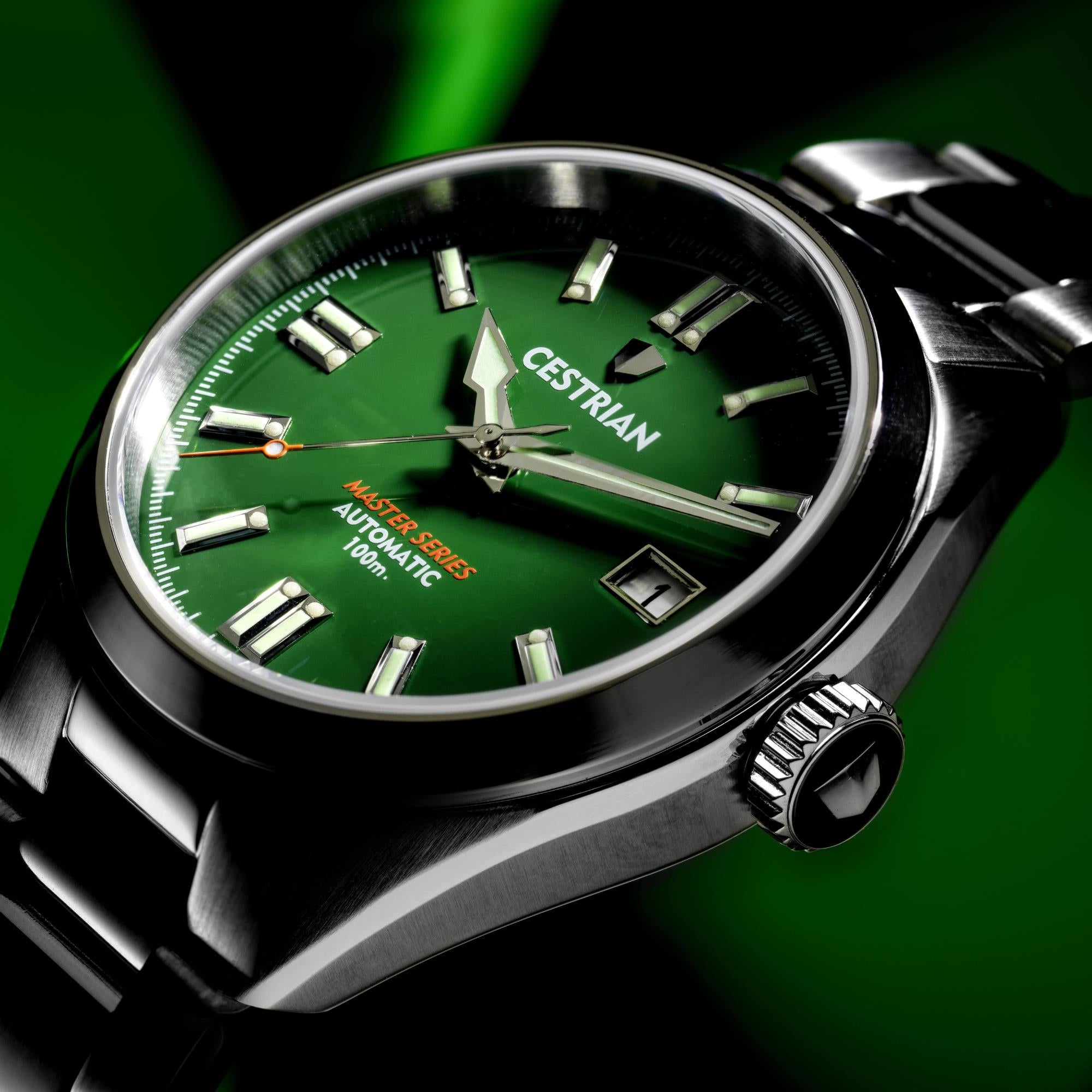 Cestrian Master Series Green Dial Steel Bracelet Automatic Men's Watch CM311B0660V1