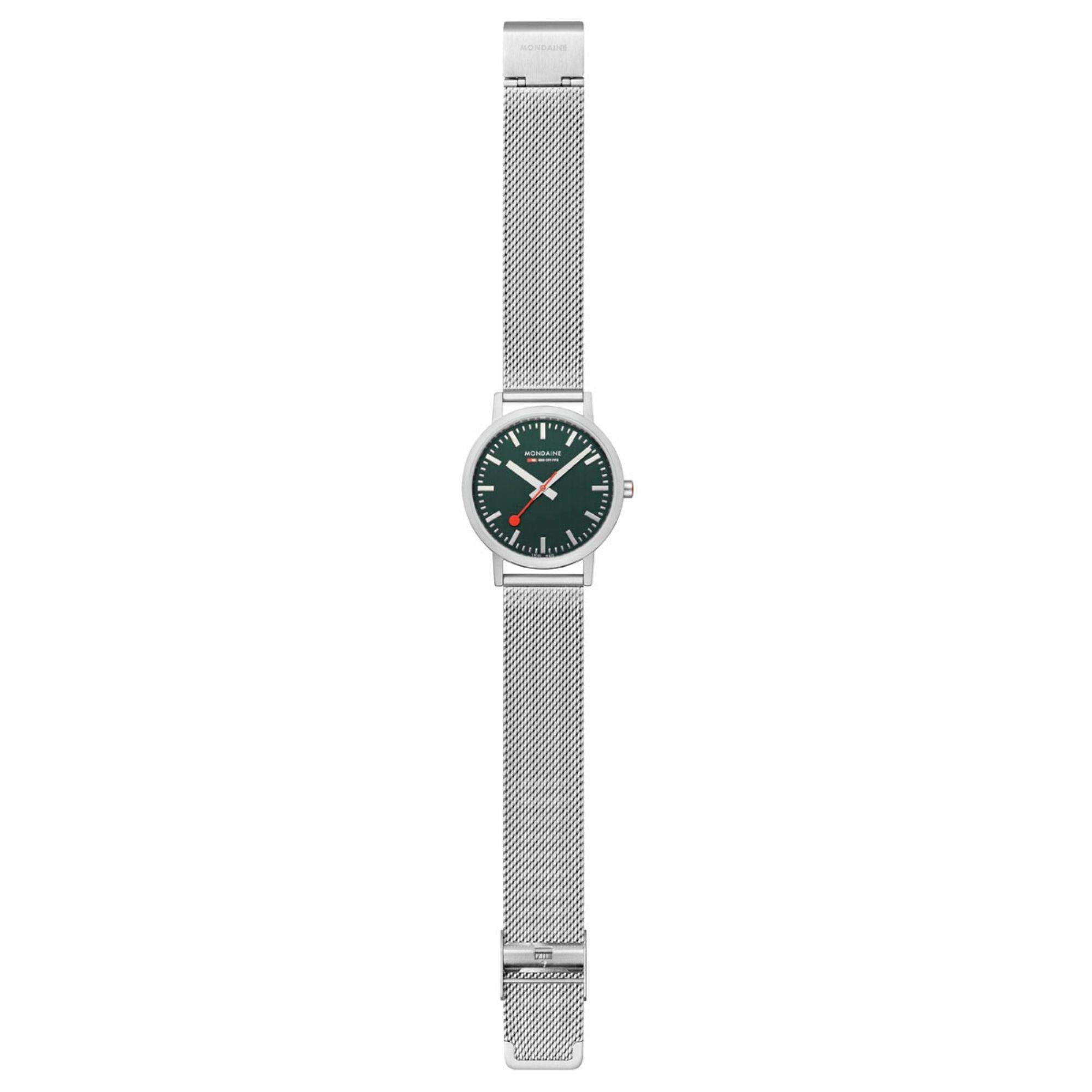Mondaine Classic Forest Green Dial Mesh Bracelet Unisex Watch A660.30314.60SBJ
