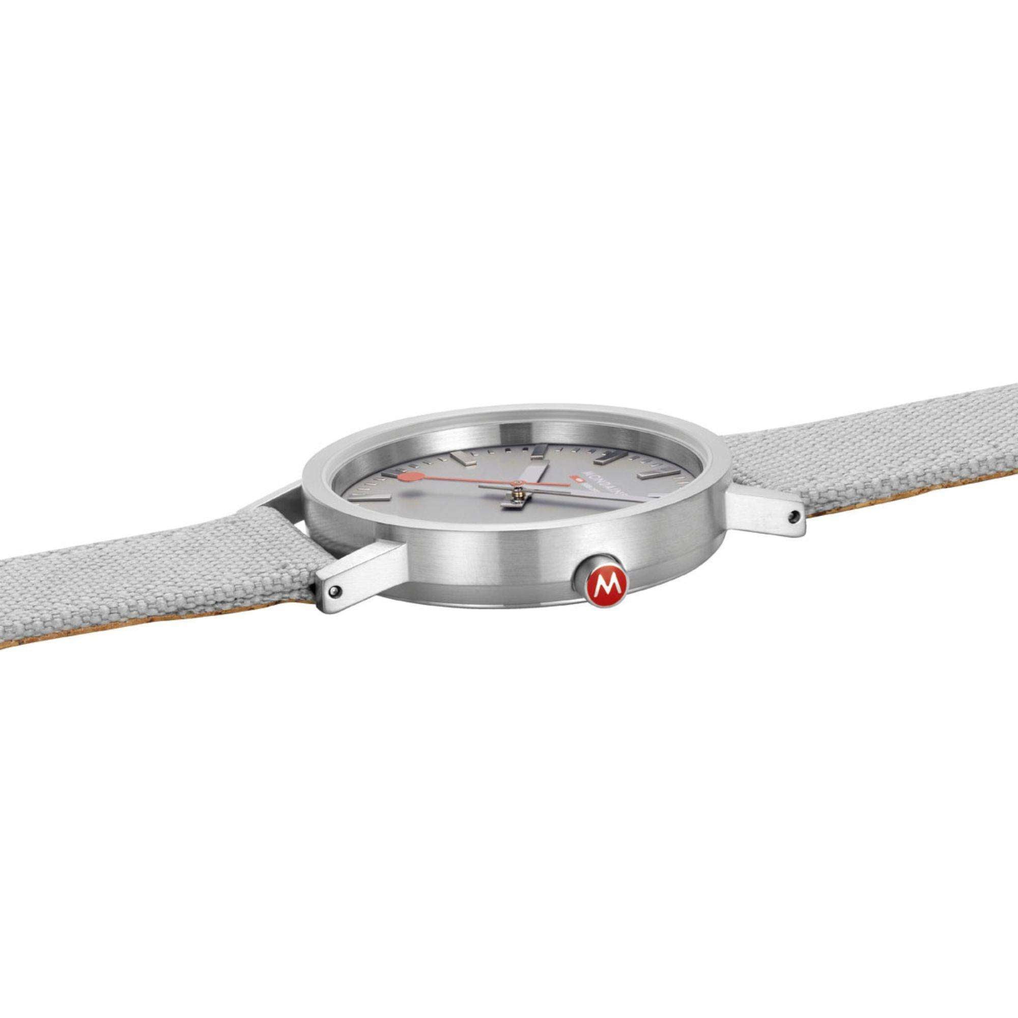 Mondaine Classic Good Gray Dial Textile Strap Unisex Watch A660.30314.80SBH