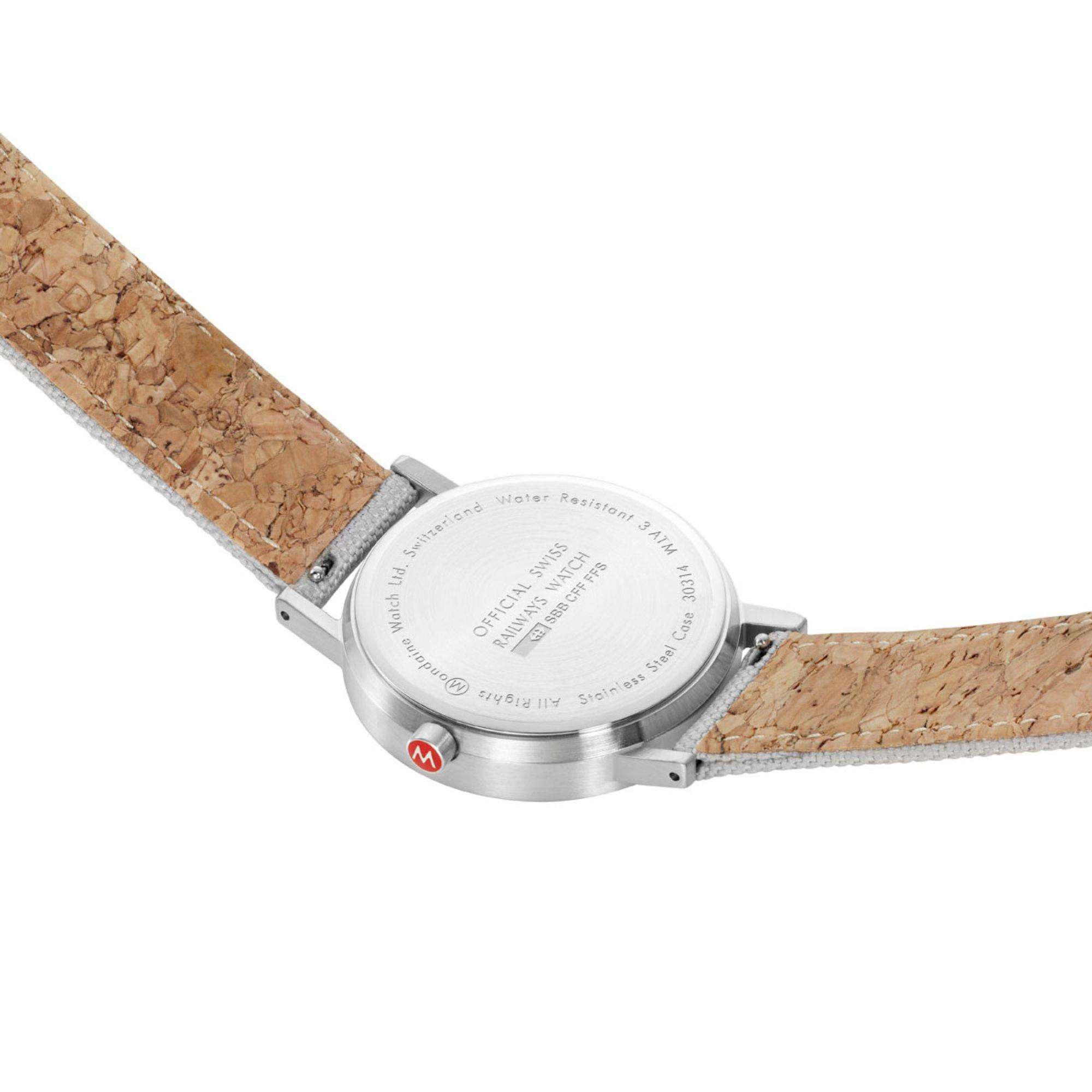 Mondaine Classic Good Gray Dial Textile Strap Unisex Watch A660.30314.80SBH