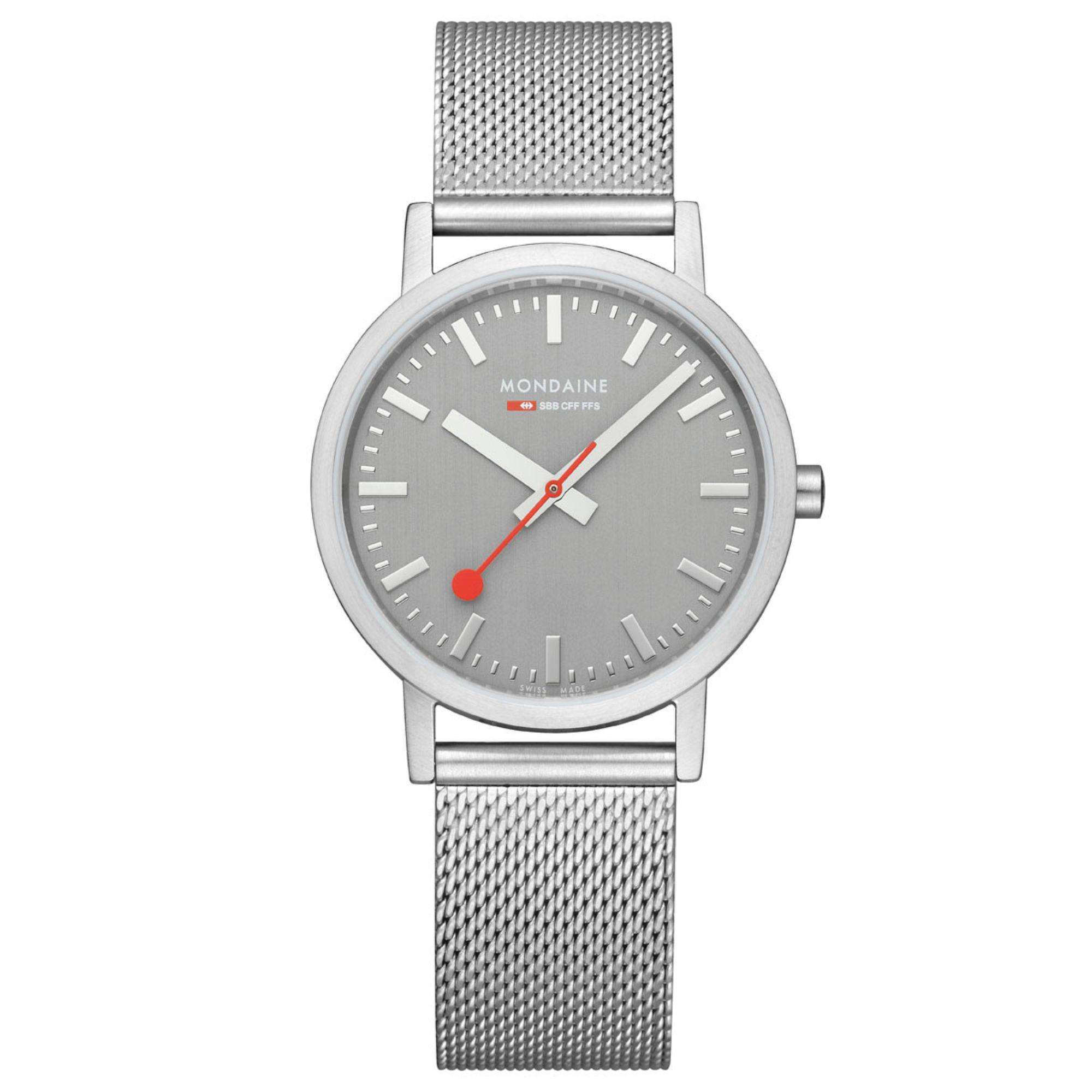 Mondaine Classic Good Gray Dial Steel Mesh Bracelet Unisex Watch A660.30314.80SBJ