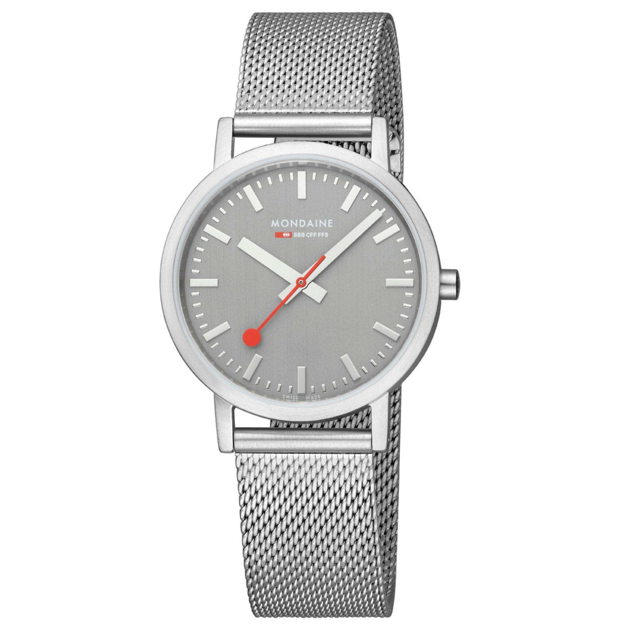 Mondaine Classic Good Gray Dial Steel Mesh Bracelet Unisex Watch A660.30314.80SBJ