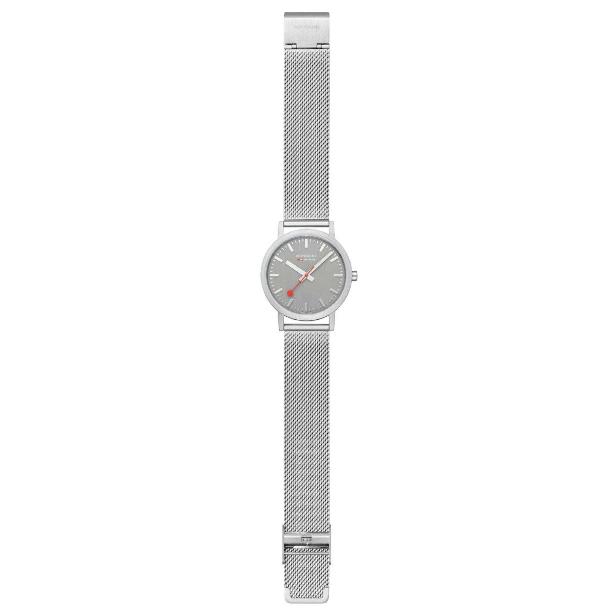 Mondaine Classic Good Gray Dial Steel Mesh Bracelet Unisex Watch A660.30314.80SBJ