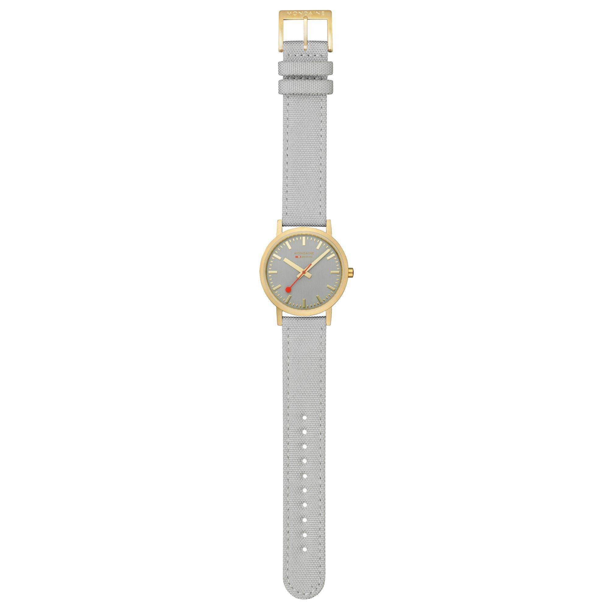 Mondaine Classic Good Gray Dial Textile Strap Unisex Watch A660.30314.80SBU