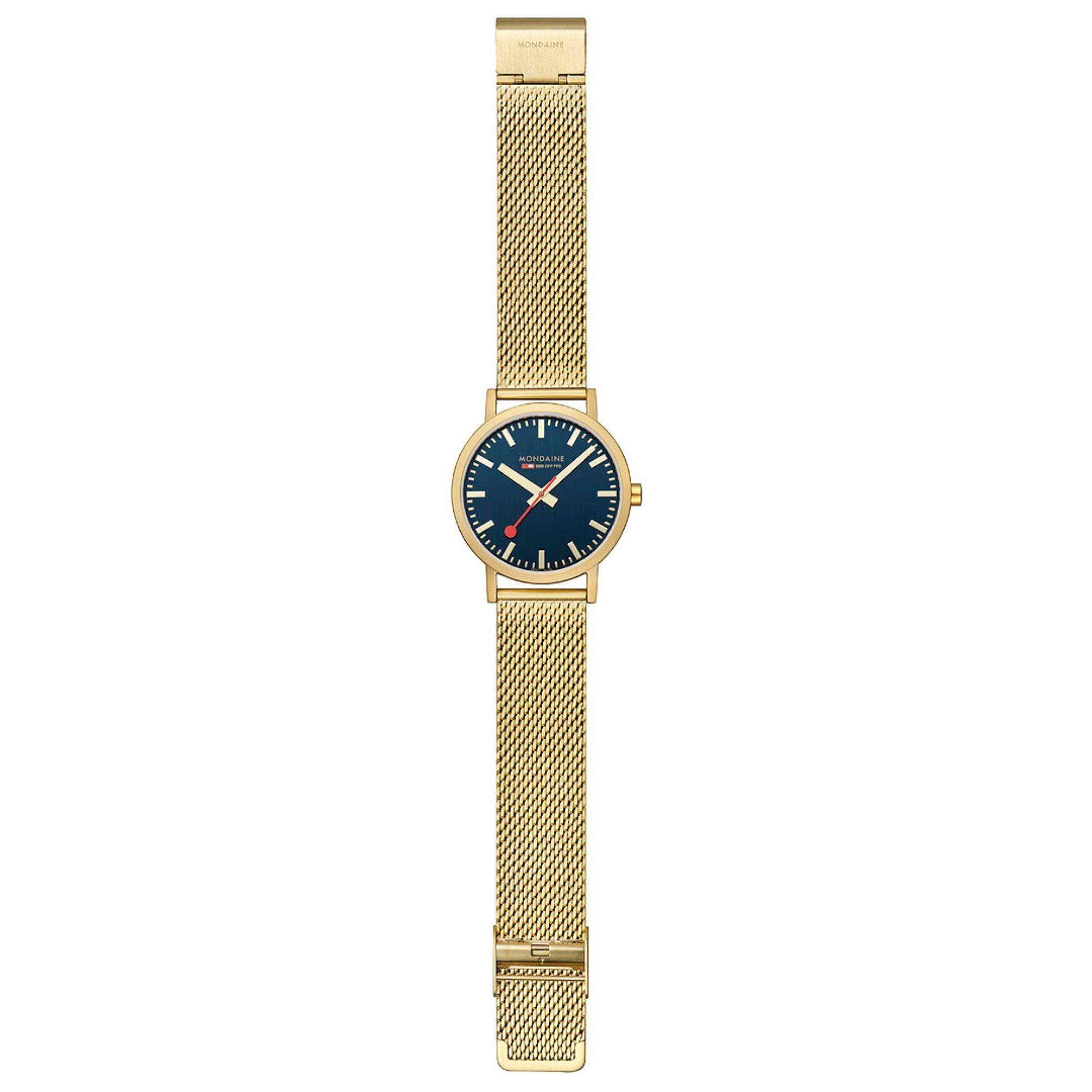 Mondaine Classic Deep Ocean Blue Dial Steel Strap Unisex Watch A660.30360.40SBM