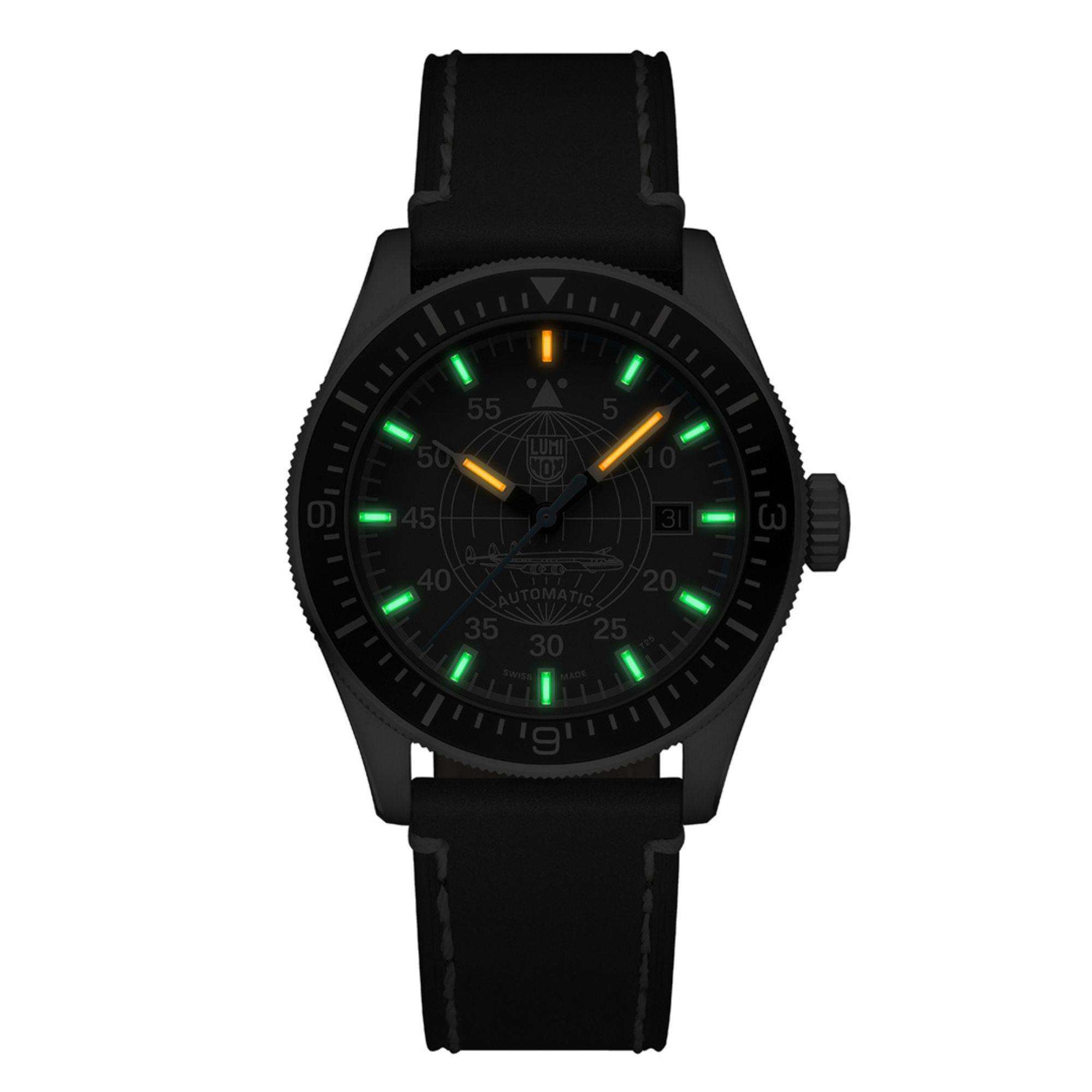 Luminox Air Automatic Constellation 9600 Series Grey Dial Leather Strap Men's Watch XA.9602