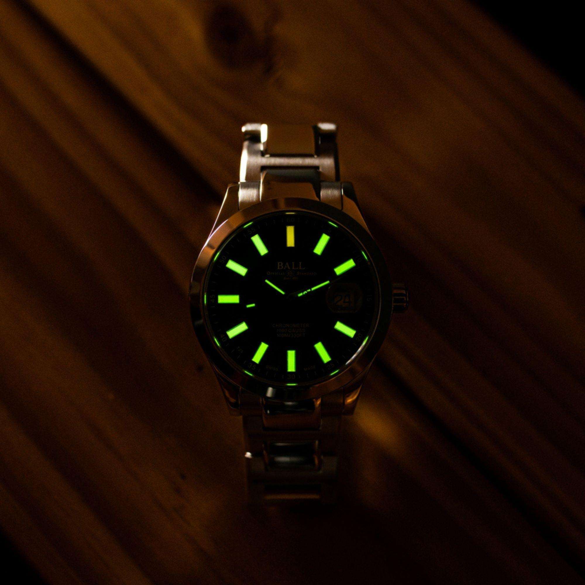 Ball Engineer III Marvelight Chronometer Green Dial Stainless Steel Bracelet Mens Watch NM9026C-S6CJ-GR