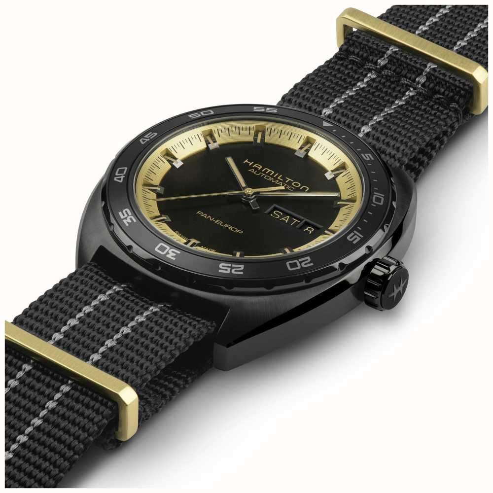 Hamilton Special Edition Black and Gold Pan Europ Day/Date Automatic Black Dial Men's Watch H35425730