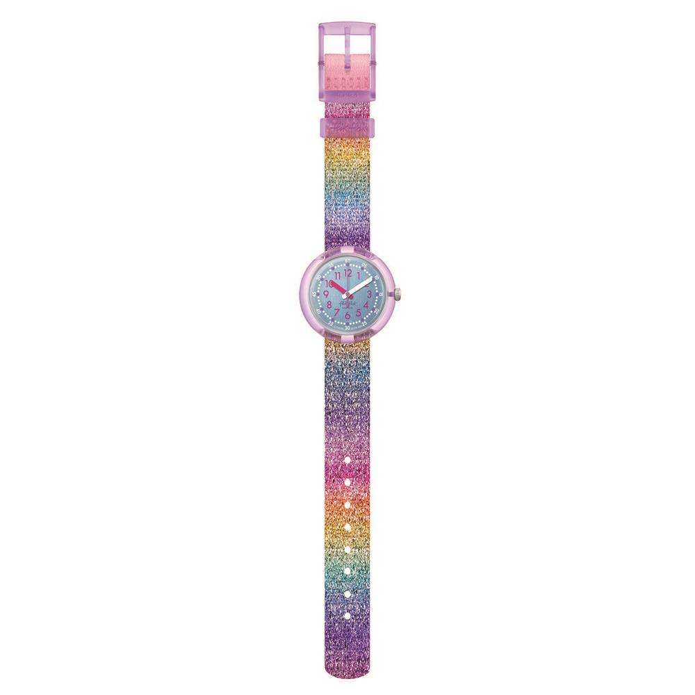 Flik Flak Shine in Rainbow Quartz Blue Dial ZFPNP128