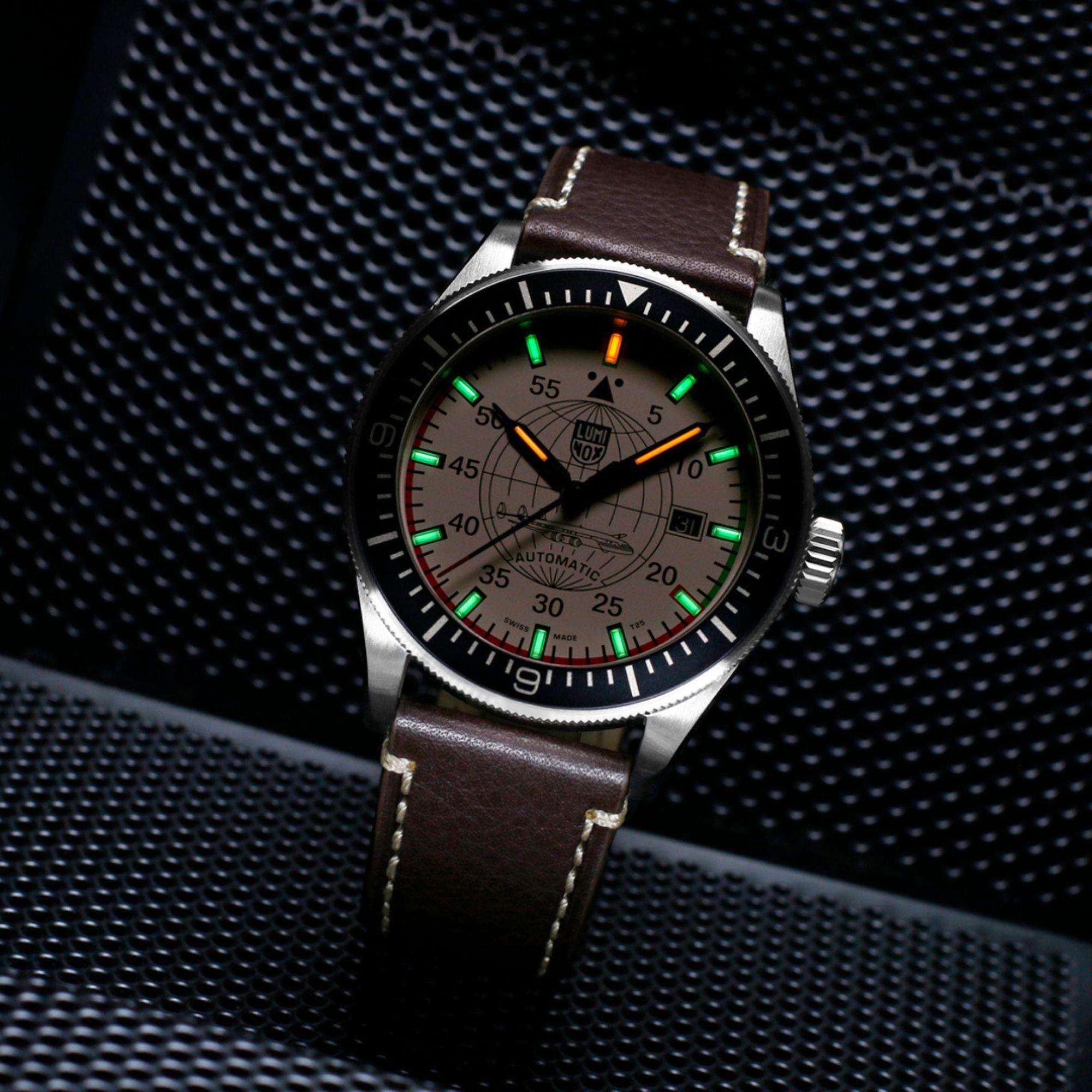 Luminox Constellation Cream Dial Brown Leather Strap Men's Watch XA.9607