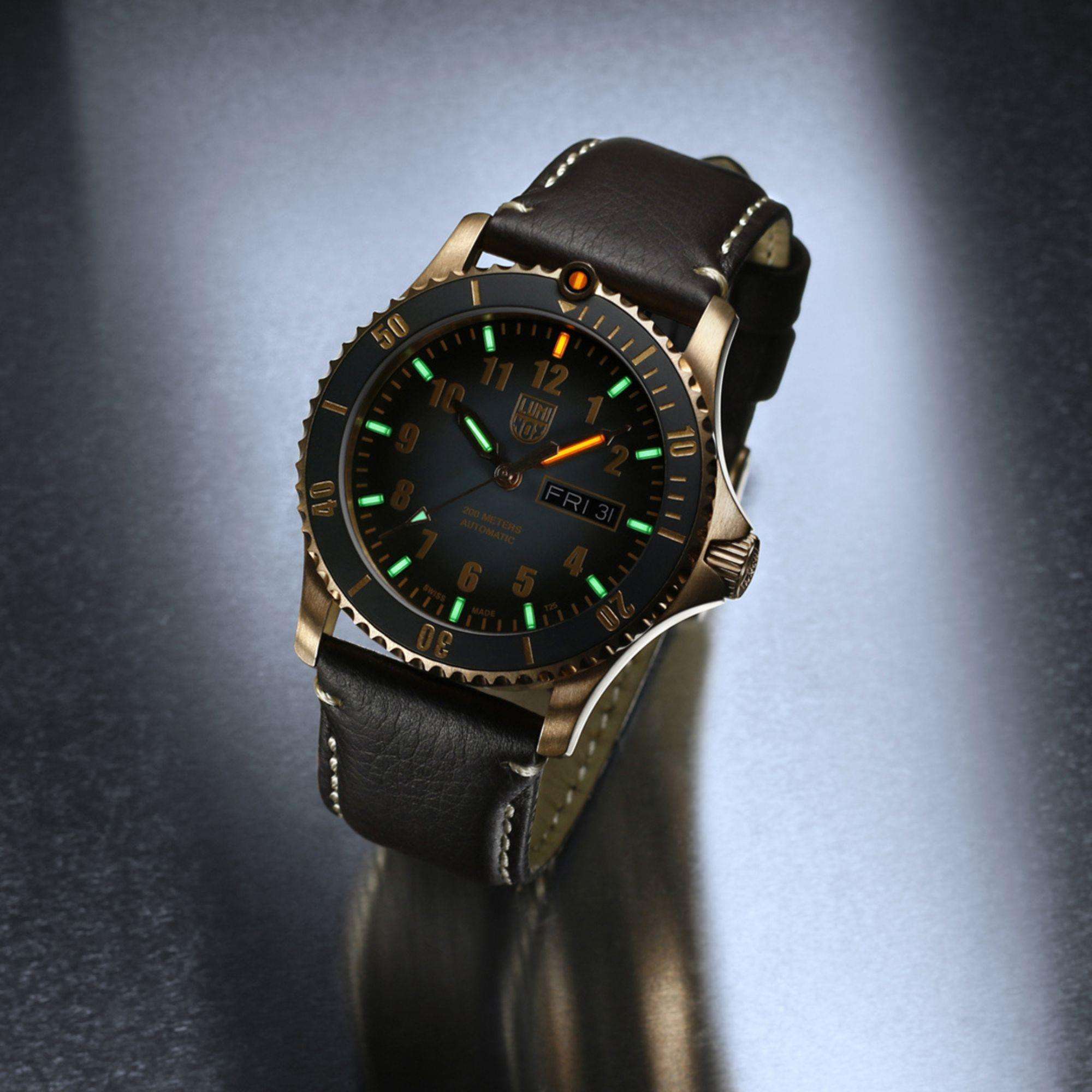 Luminox Sport Timer Black Dial Brown Leather Strap Limited Edition Men's Watch XS.0927