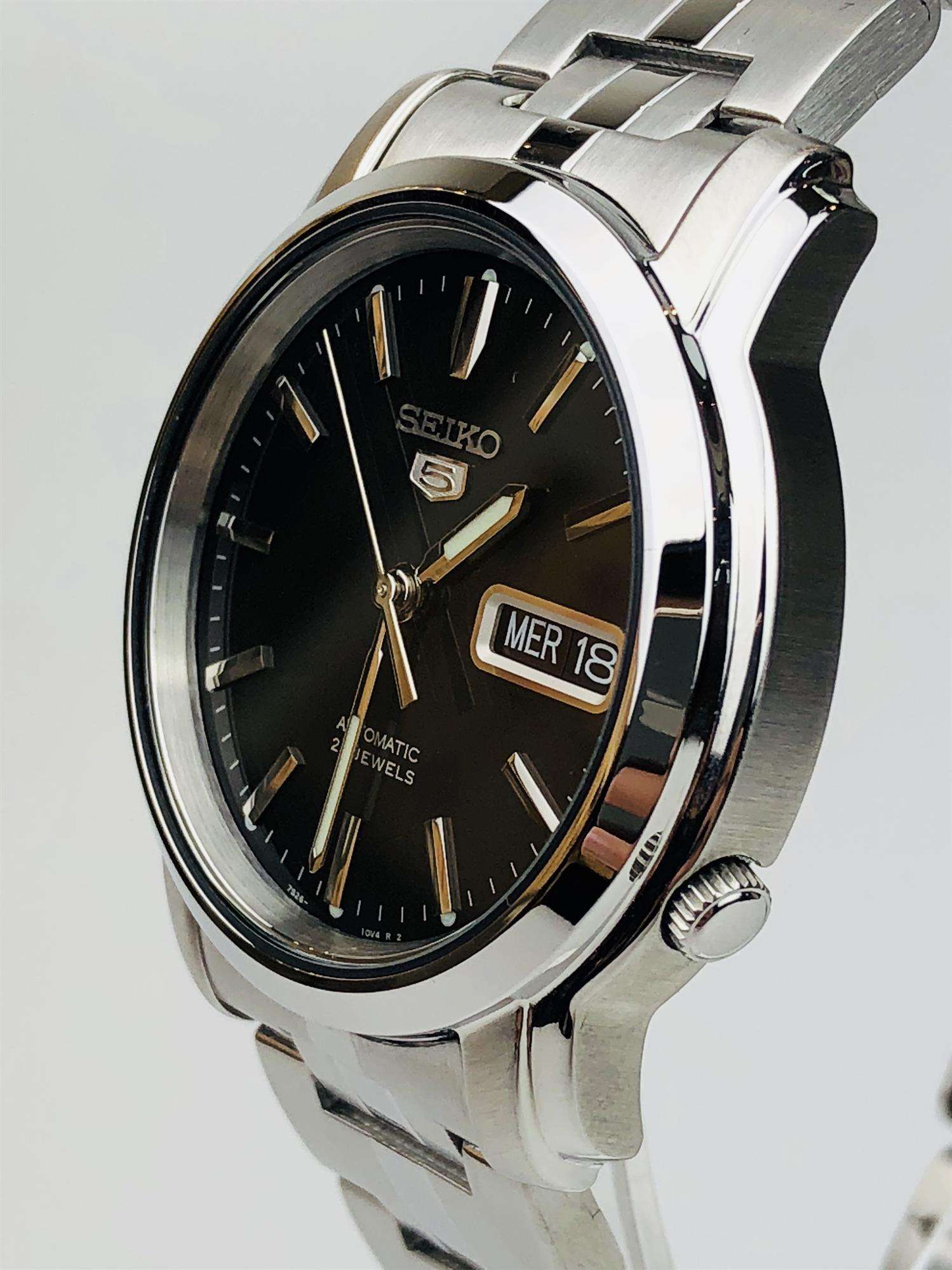 Seiko 5 Automatic Black Dial Stainless Steel Bracelet Men's Watch SNKK71K1