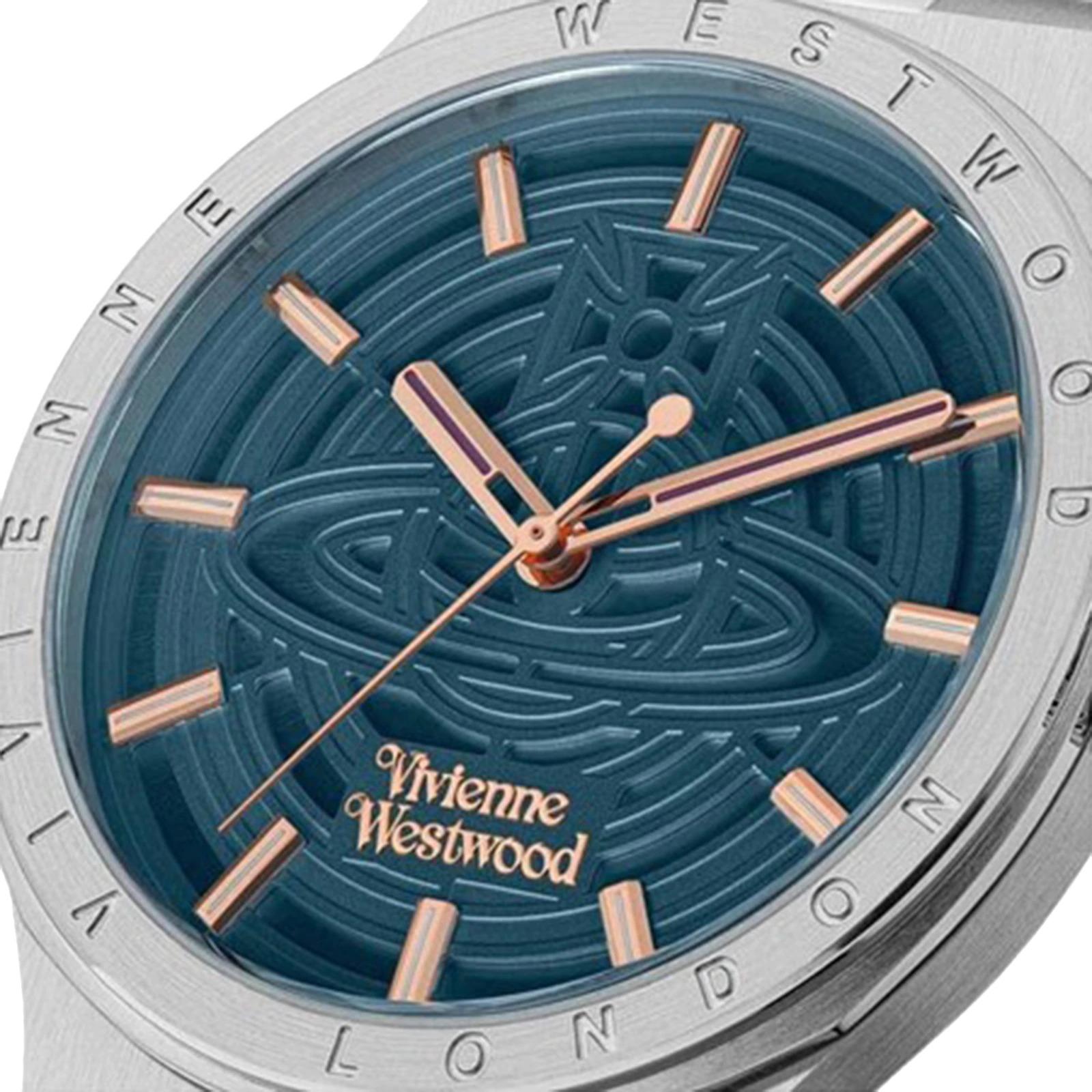 Vivienne Westwood Eltham Quartz Dark Blue Dial Stainless Steel Strap Women's Watch VV257TLSL