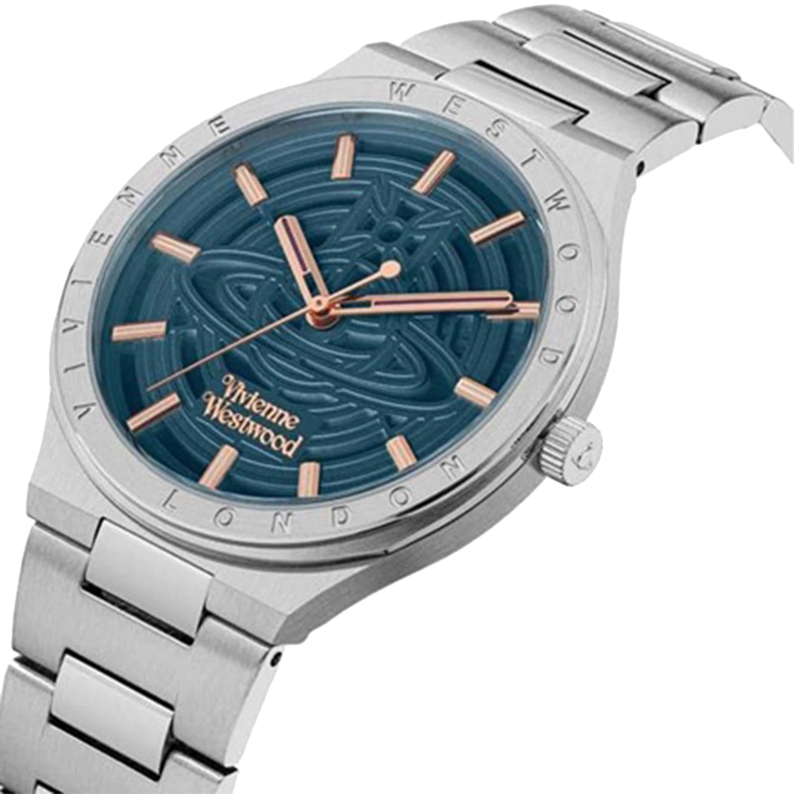 Vivienne Westwood Eltham Quartz Dark Blue Dial Stainless Steel Strap Women's Watch VV257TLSL