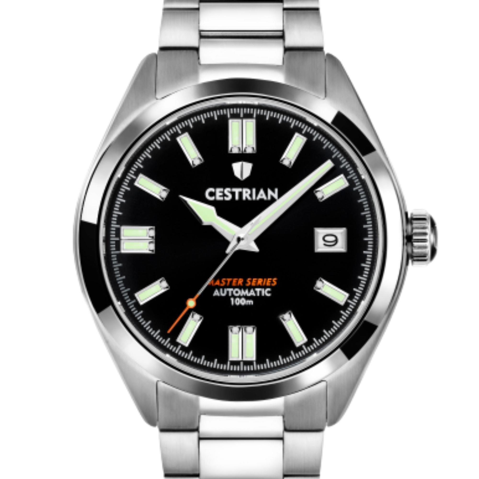 Cestrian Master Series Black Dial Steel Bracelet Automatic Men's Watch CM111B0660V1