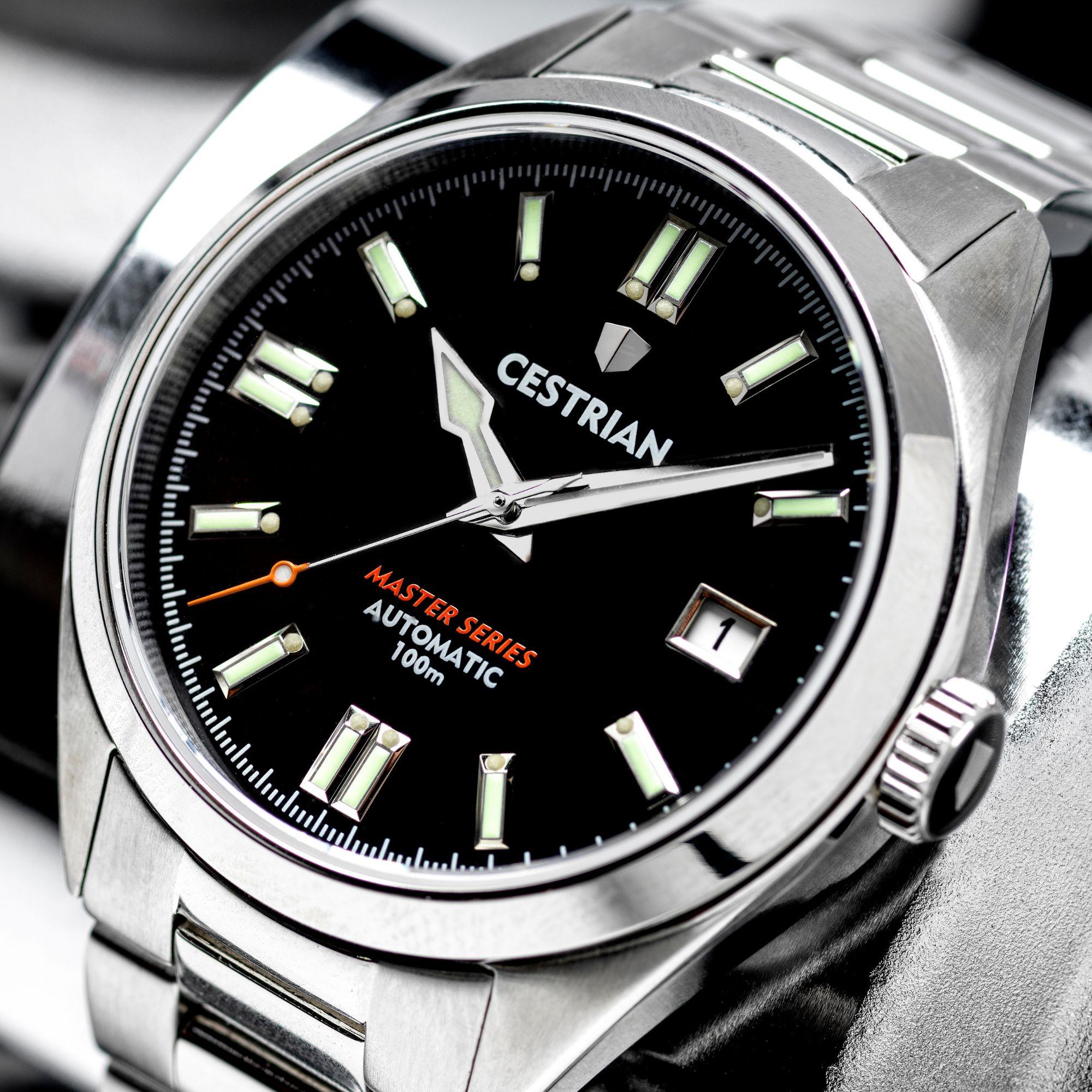 Cestrian Master Series Black Dial Steel Bracelet Automatic Men's Watch CM111B0660V1