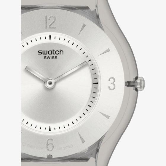 Swatch Metal Knit Quartz Silver Dial Milanese Watch SS08M100M
