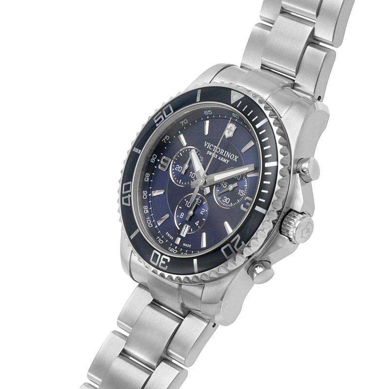 Victorinox Maverick Chronograph Quartz Blue Dial Stainless Steel Bracelet Men's Watch 241689