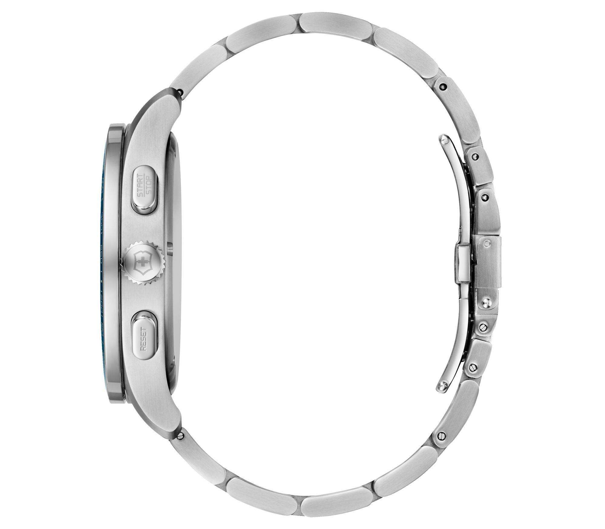 Victorinox Swiss Army Alliance Sport Chronograph Blue Dial Silver Stainless Steel Bracelet Men's Watch 241817