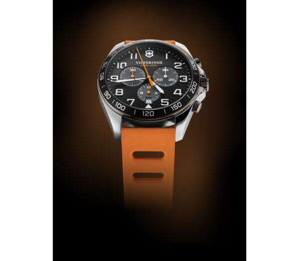 Victorinox FieldForce 42mm Chronograph Black Dial Rubber Mens Quartz Watch 241893