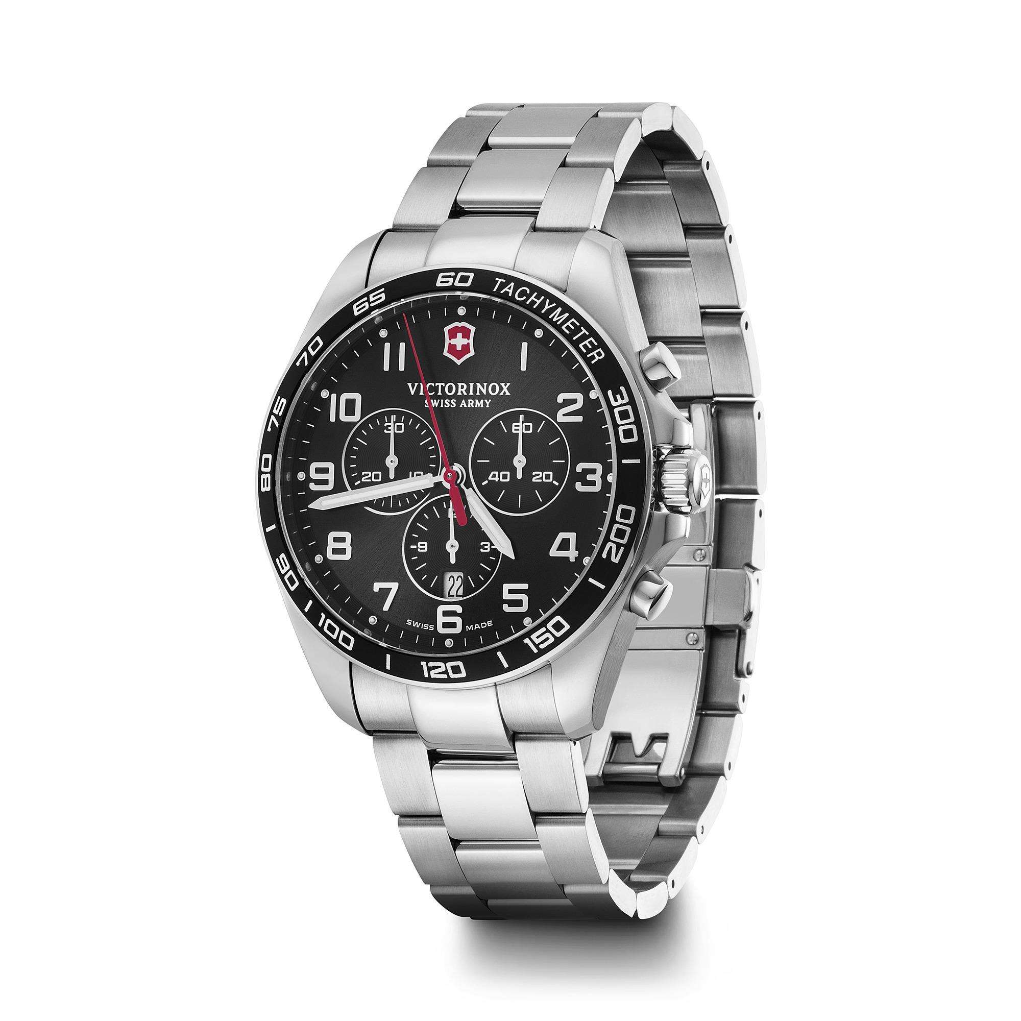 Victorinox FieldForce Classic Chrono Black Dial Stainless Steel Bracelet Men's Watch 241899