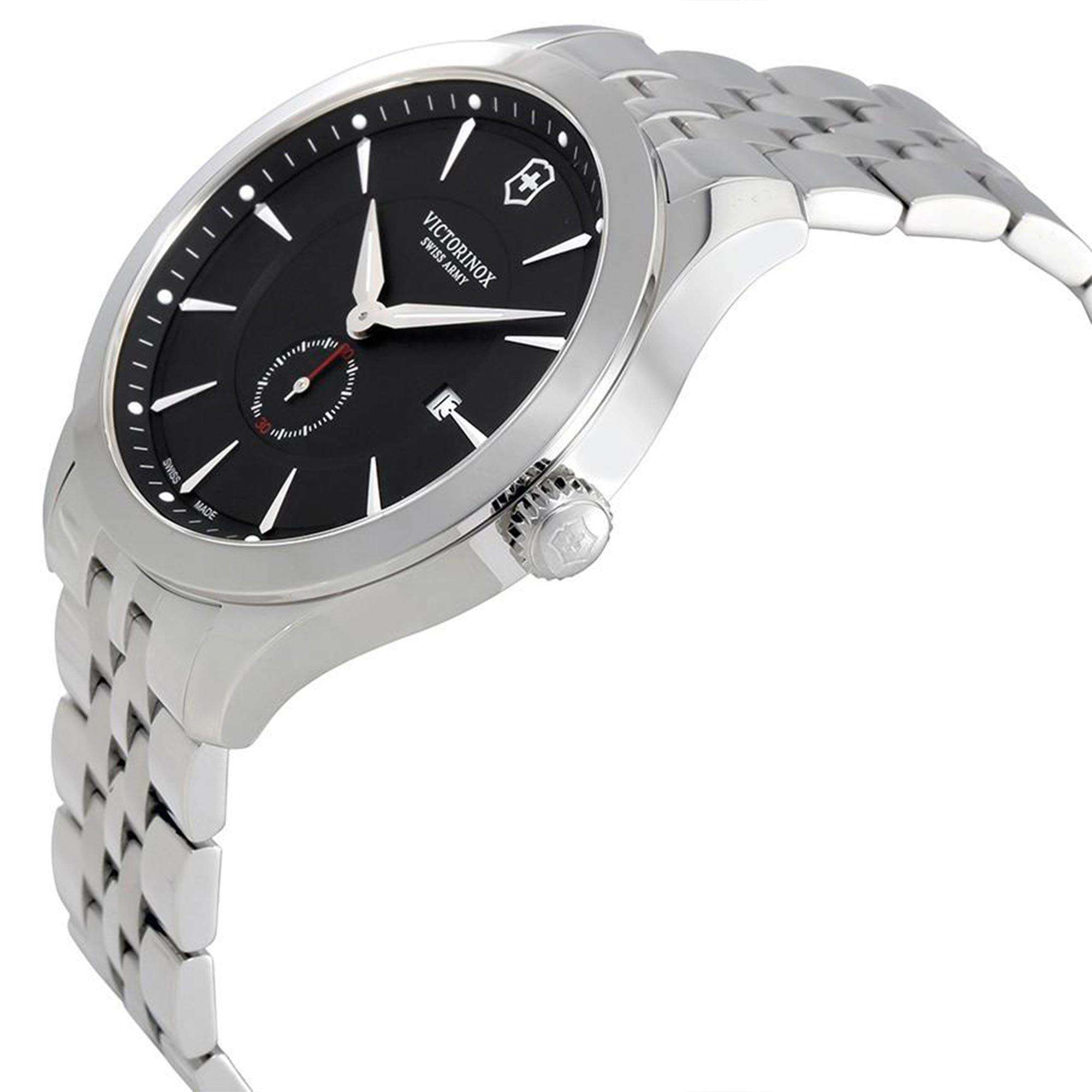 Victorinox Swiss Army Alliance Black Dial Silver Stainless Steel Bracelet Men's Watch 241762