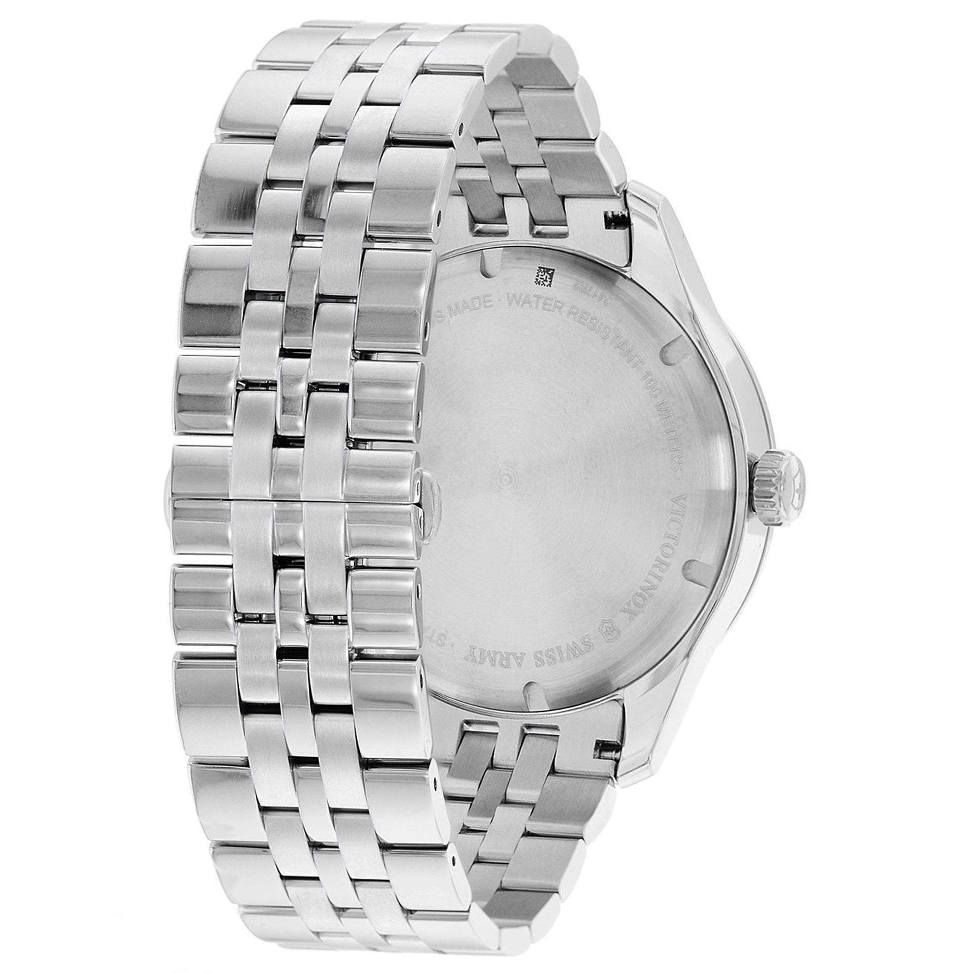 Victorinox Swiss Army Alliance Black Dial Silver Stainless Steel Bracelet Men's Watch 241762