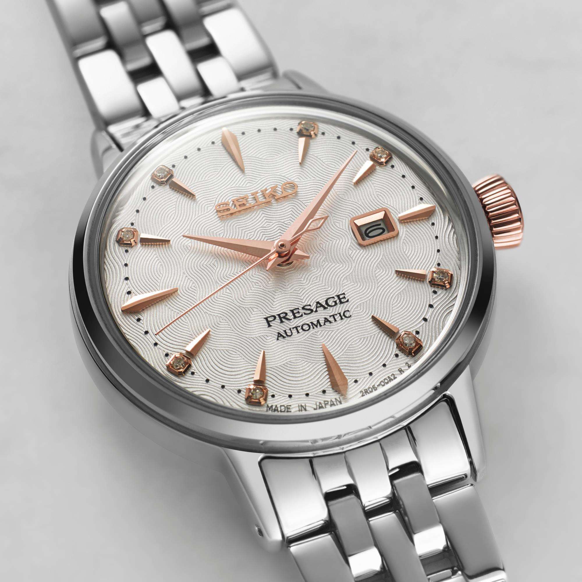 Seiko Presage Cocktail Time ‘Clover Club’ Diamond Twist Ladies Watch SRE009J1