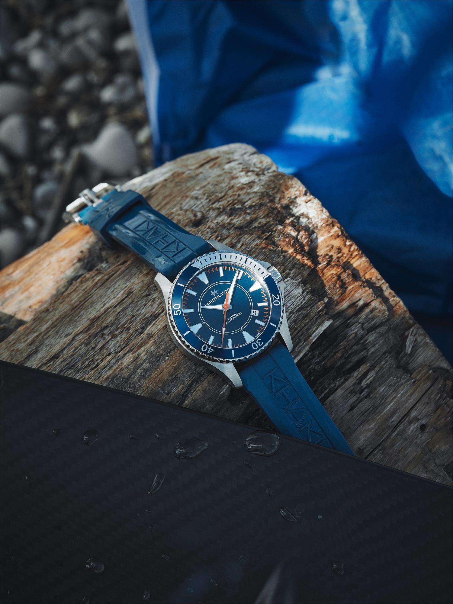 Hamilton Khaki Special Edition Syroco Scuba Automatic Blue Dial Blue Silicone Strap Men's Watch H82385340