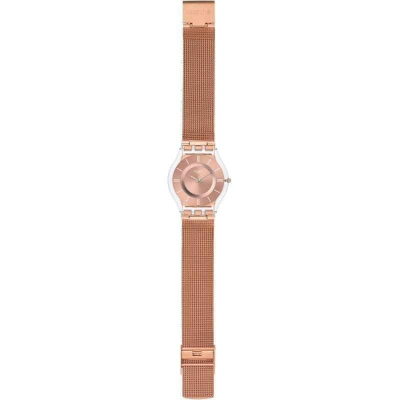 Hello Darling Skin Quartz Rose-Gold Dial Stainless Steel Bracelet Ladies Watch SFP115M