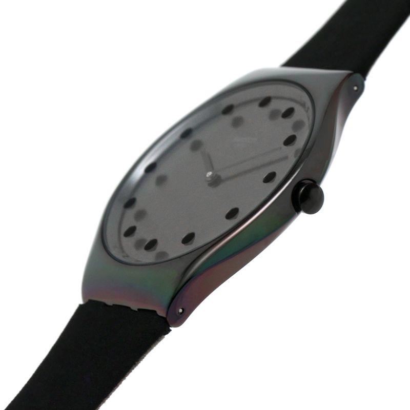 Dark Spark Skin Irony Black Dial Black Leather Strap Ladies Watch SYXB106