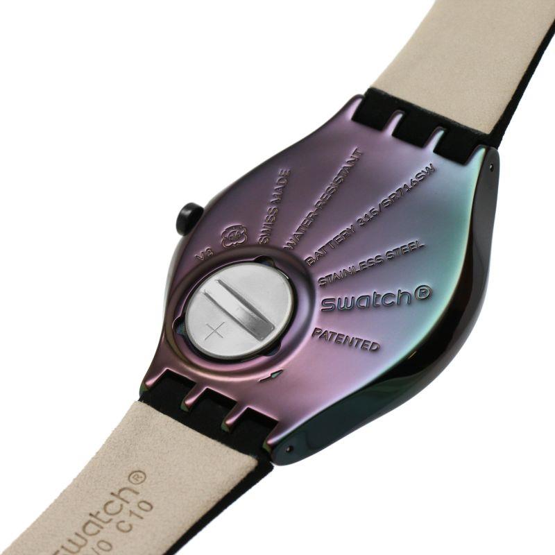 Dark Spark Skin Irony Black Dial Black Leather Strap Ladies Watch SYXB106