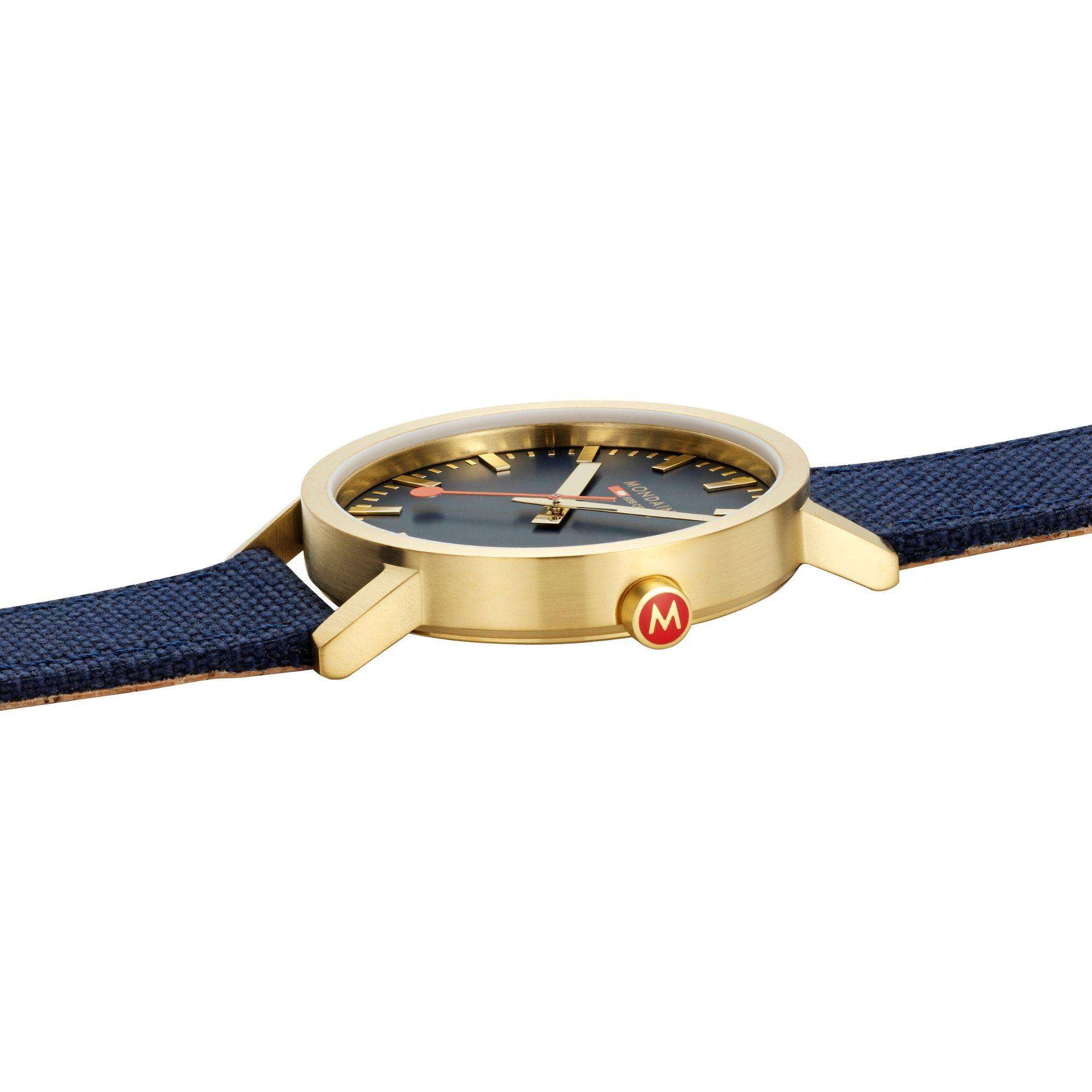 Mondaine Classic Deep Ocean Blue Gold Case Unisex Watch A660.30360.40SBQ
