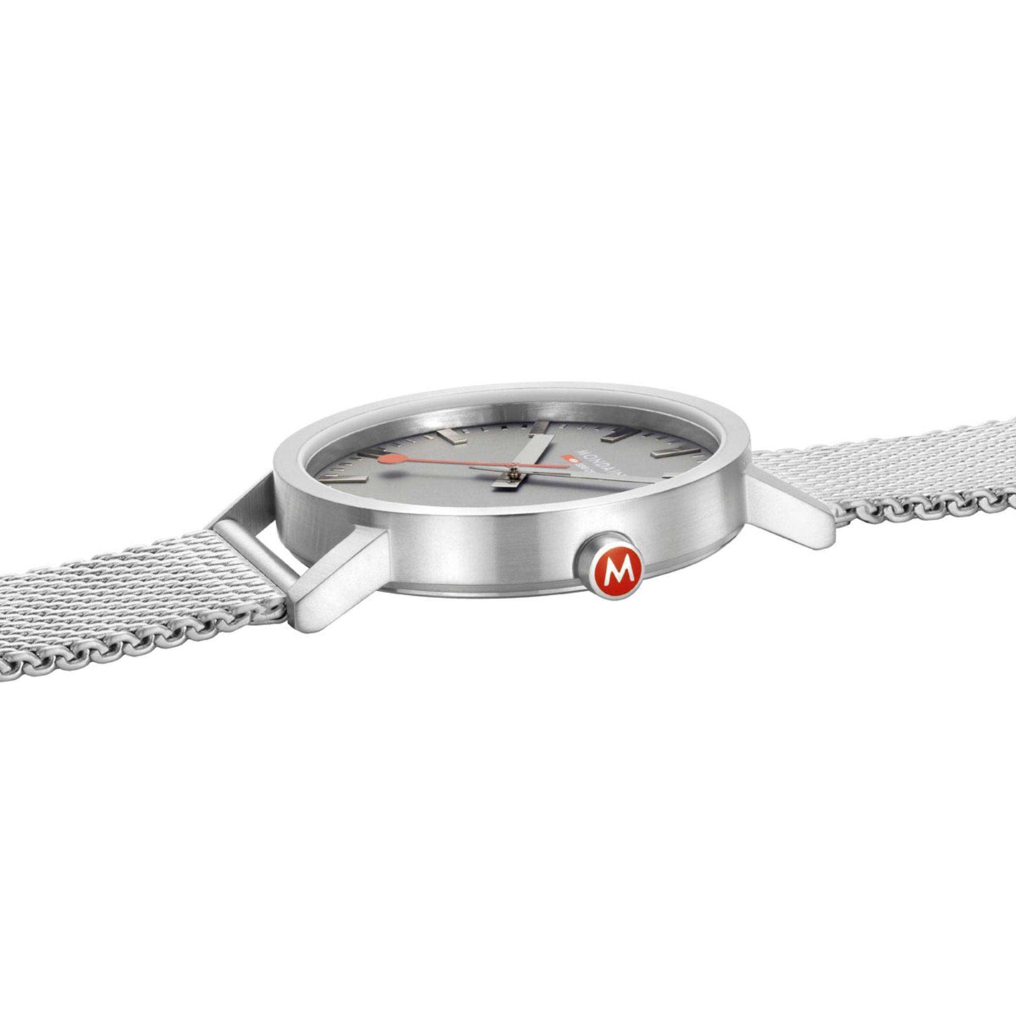 Mondaine Classic Grey Dial Steel Mesh Bracelet Unisex Watch A660.30360.80SBJ