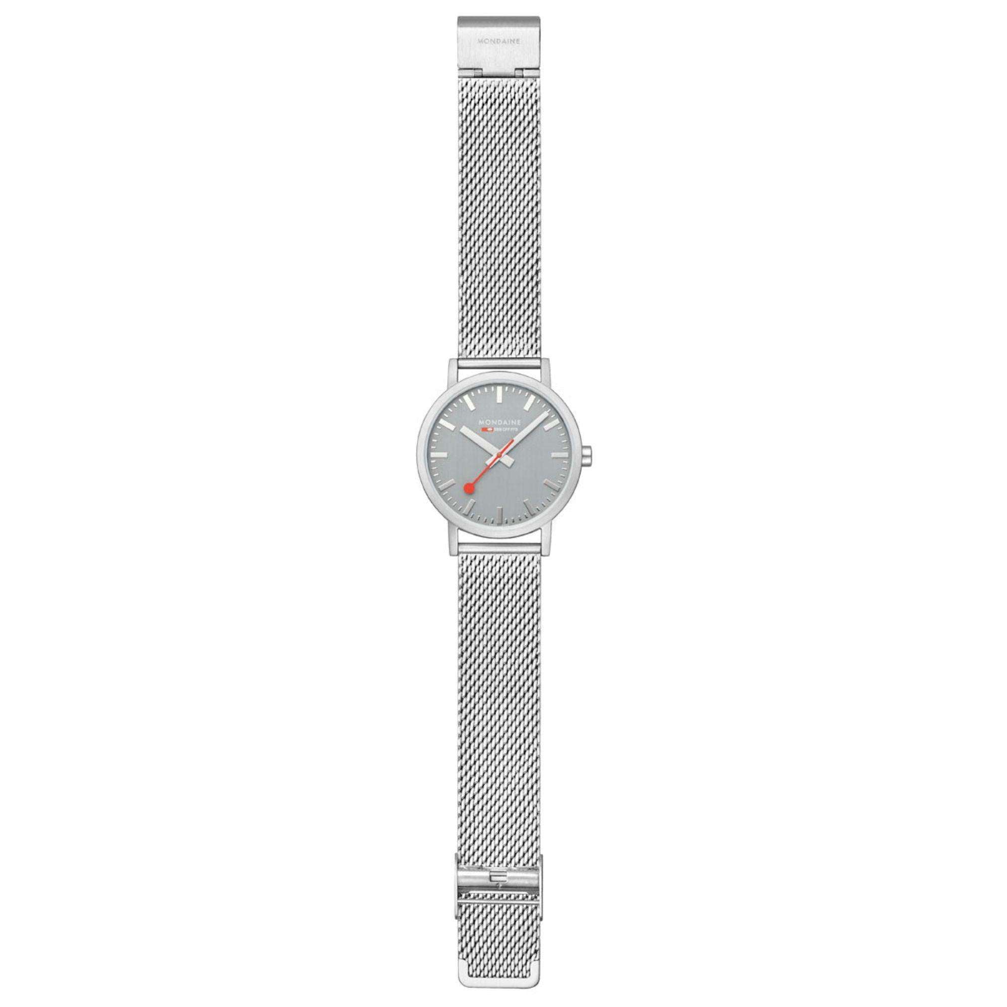Mondaine Classic Grey Dial Steel Mesh Bracelet Unisex Watch A660.30360.80SBJ