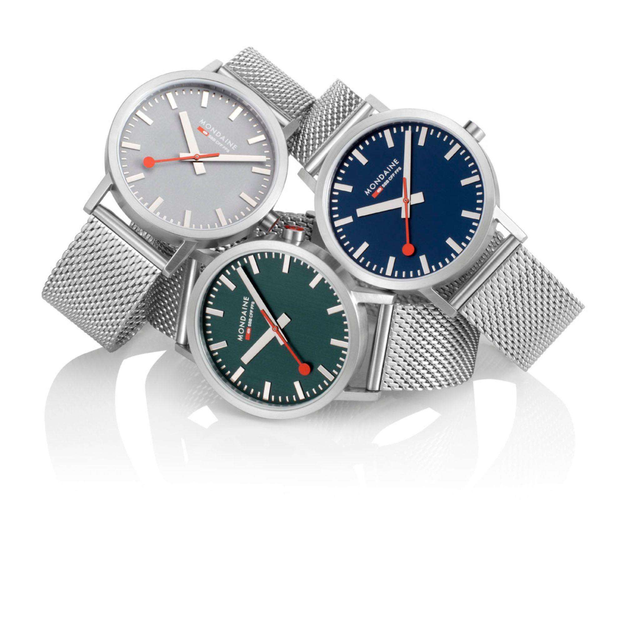 Mondaine Classic Grey Dial Steel Mesh Bracelet Unisex Watch A660.30360.80SBJ