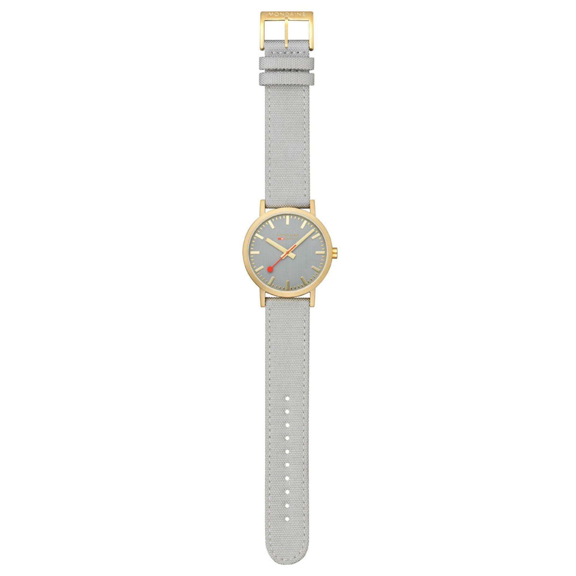 Mondaine Classic Quartz Grey Dial Textile Strap Unisex Watch A660.30360.80SBU
