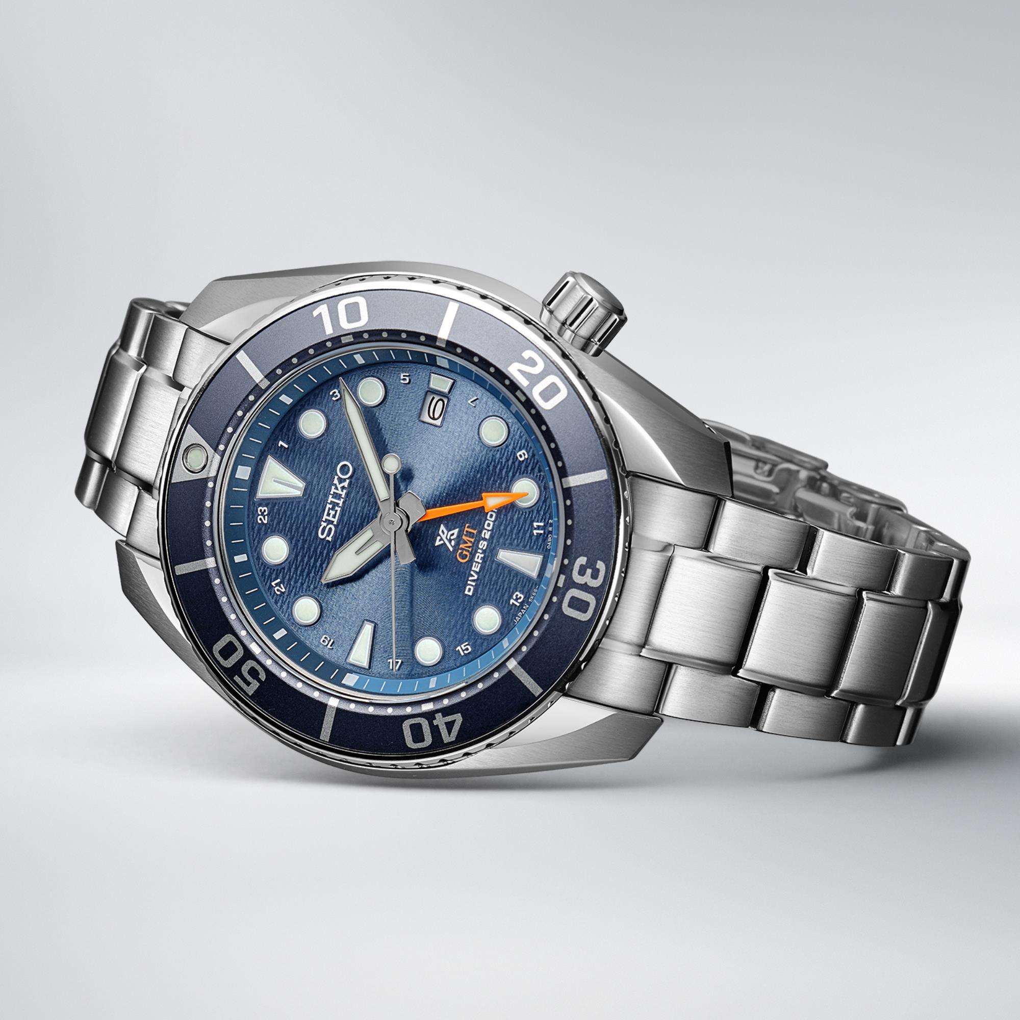 Seiko Prospex Aqua Sumo GMT Blue Dial Steel Bracelet Men's Watch SFK001J1