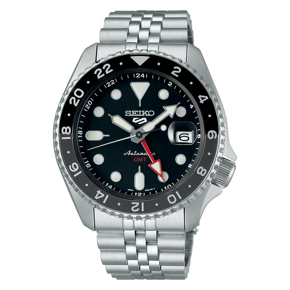 Seiko 5 Sports 'Black Grape' GMT SKX Re-Interpretation Black Dial Men's Watch SSK001K1