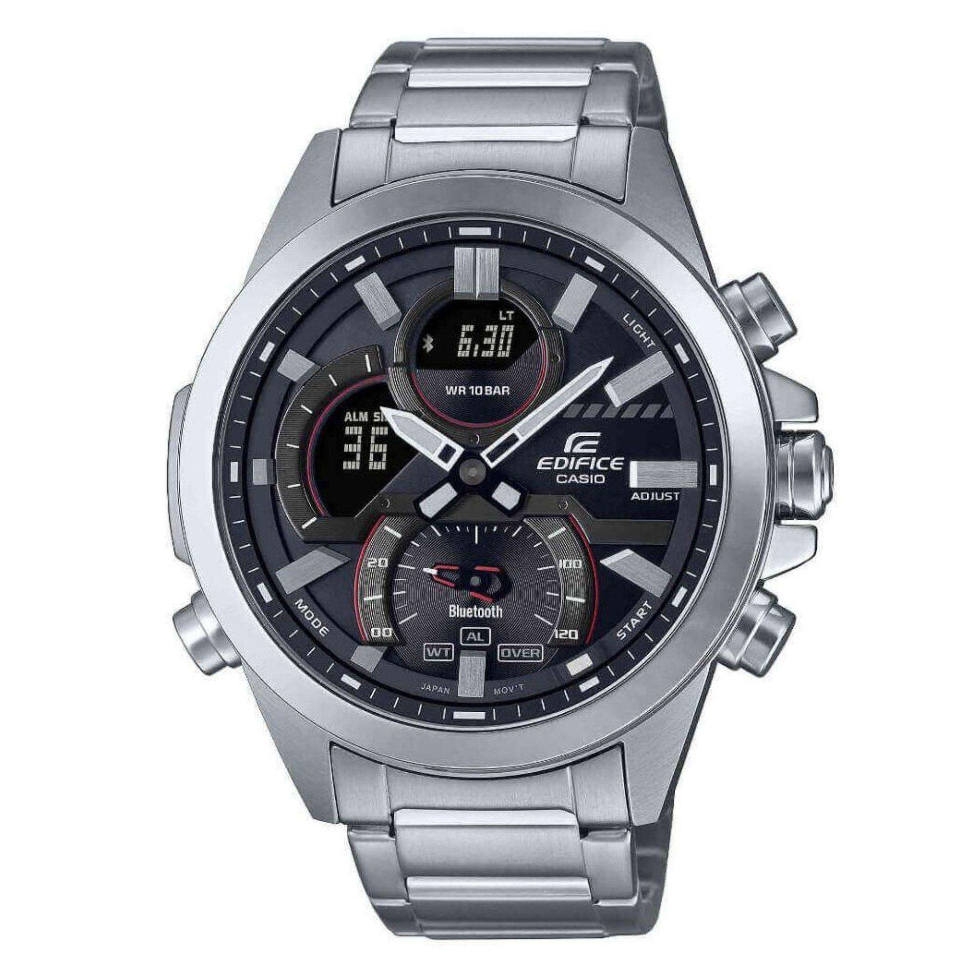 Casio Edifice Analogue-Digital Bluetooth Black Dial Steel Bracelet Men's Watch ECB-30D-1AEF