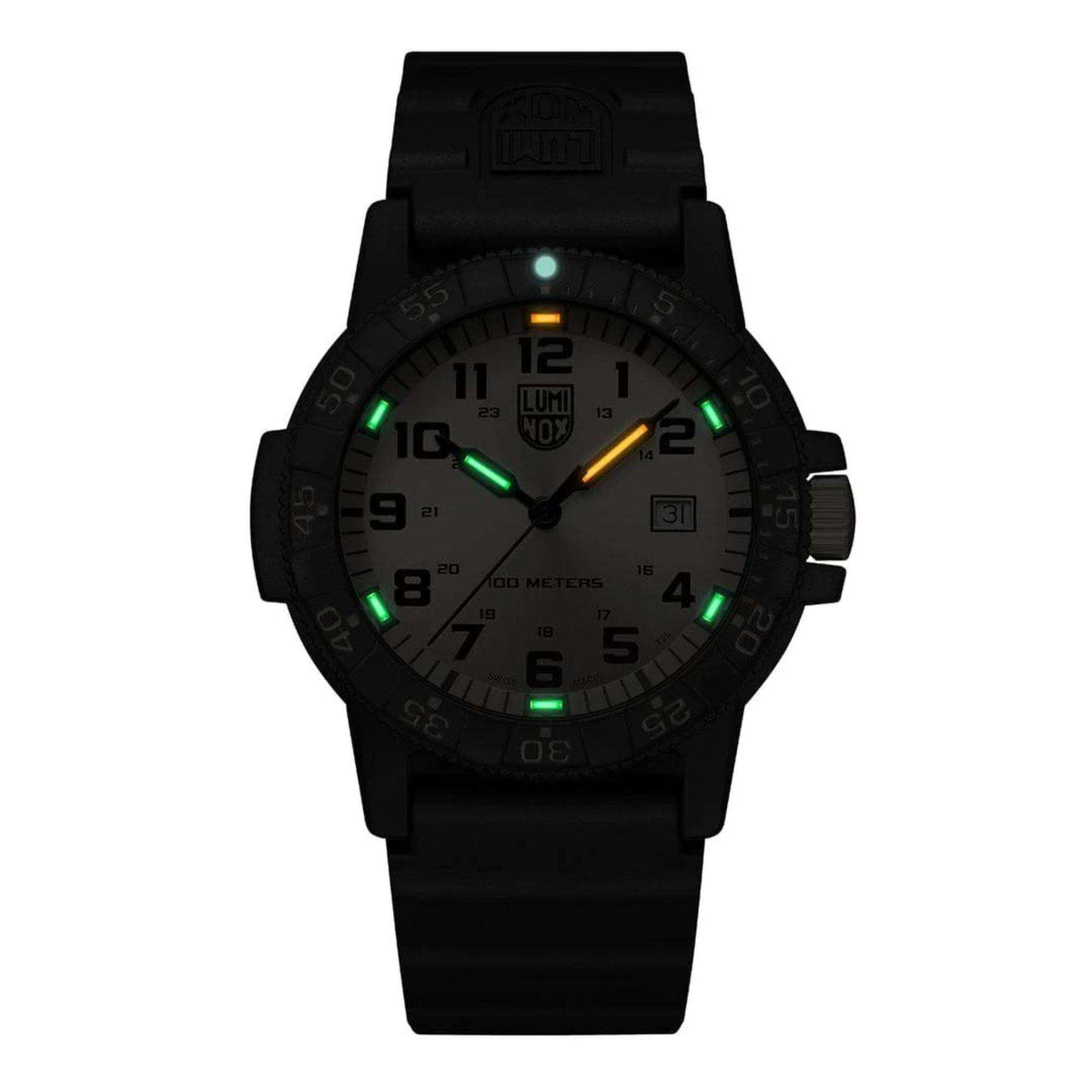 Luminox Leatherback Sea Turtle Giant Series Gold Dial Black PU Strap Men's Watch XS.0325.GP