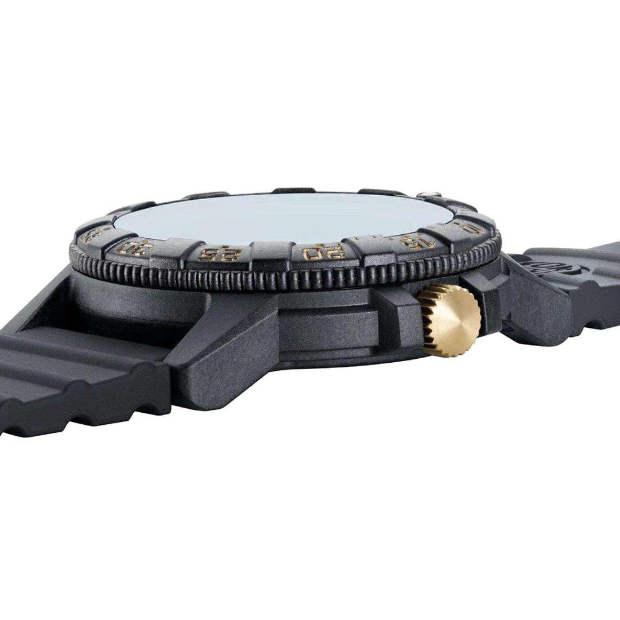 Luminox Leatherback Sea Turtle Giant Series Gold Dial Black PU Strap Men's Watch XS.0325.GP