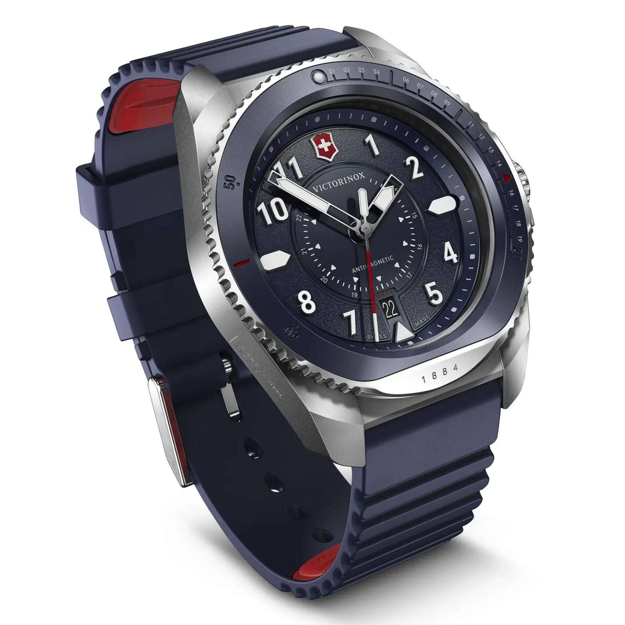 Victorinox Journey 1884 Quartz Blue Dial Rubber Strap Men's Watch 241975