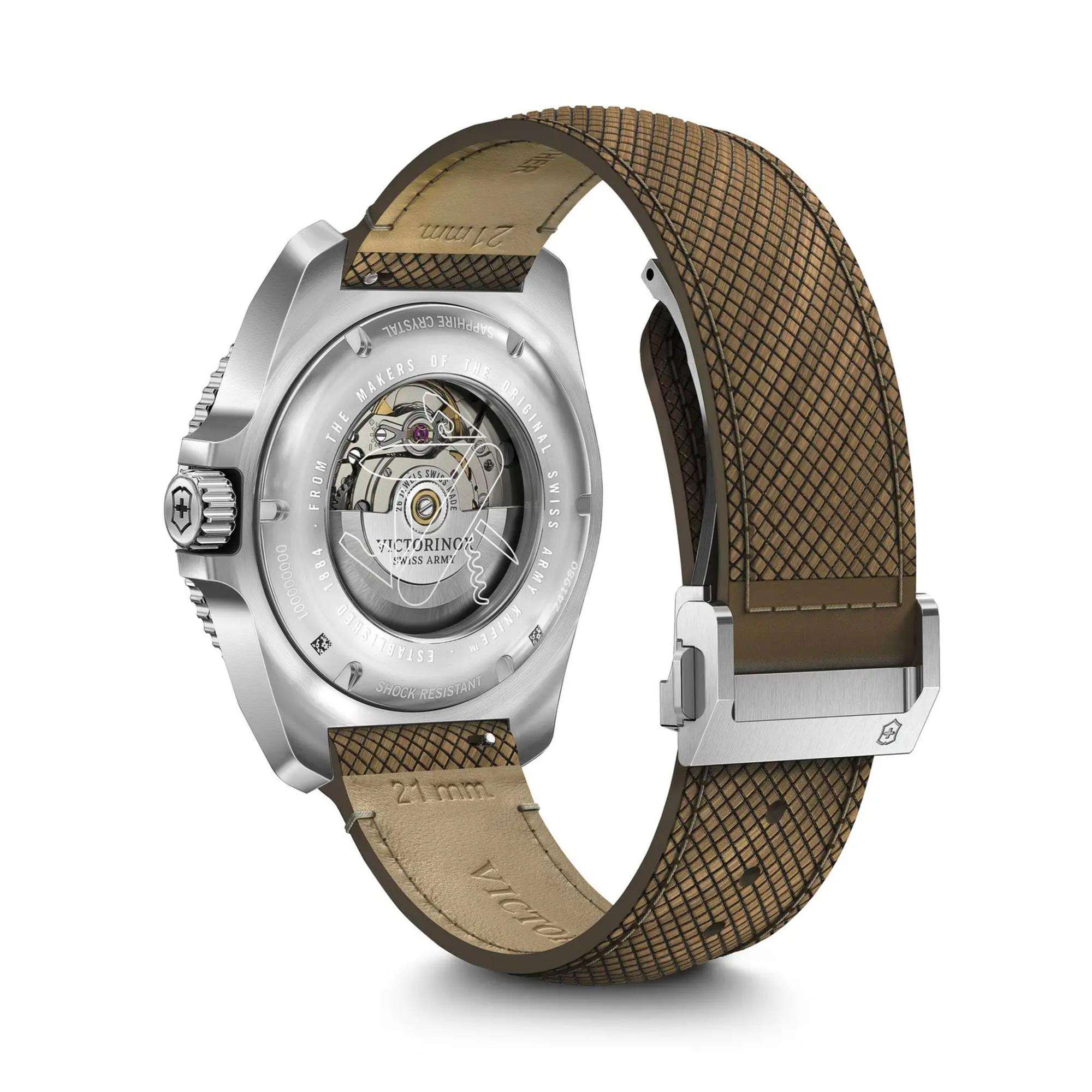 Victorinox Journey 1884 Automatic Blue Dial Wood Strap Men's Watch Set 241980.1