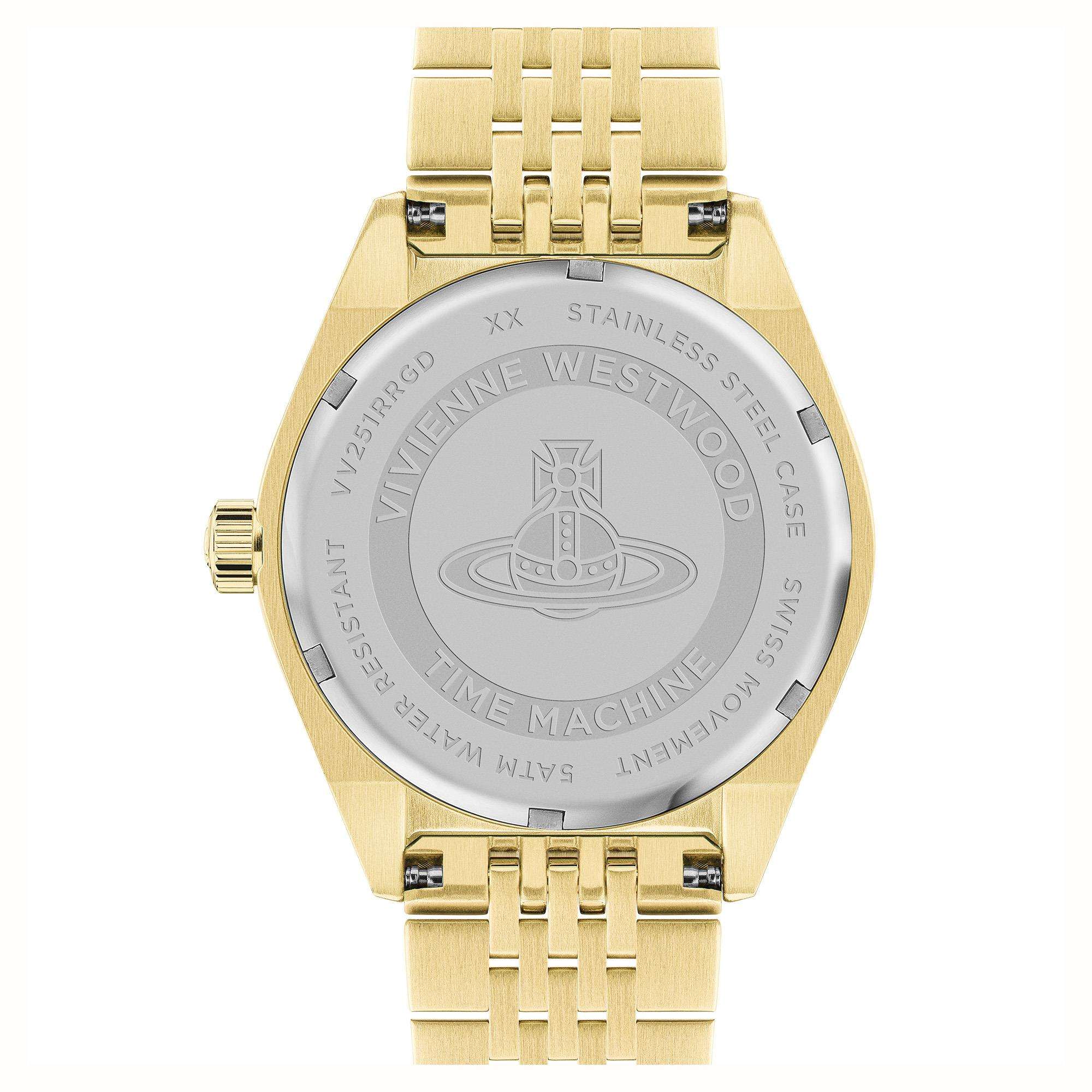 Vivienne Westwood Lady Sydenham Pink Dial Gold PVD Stainless Steel Bracelet Ladies Watch VV251RRGD