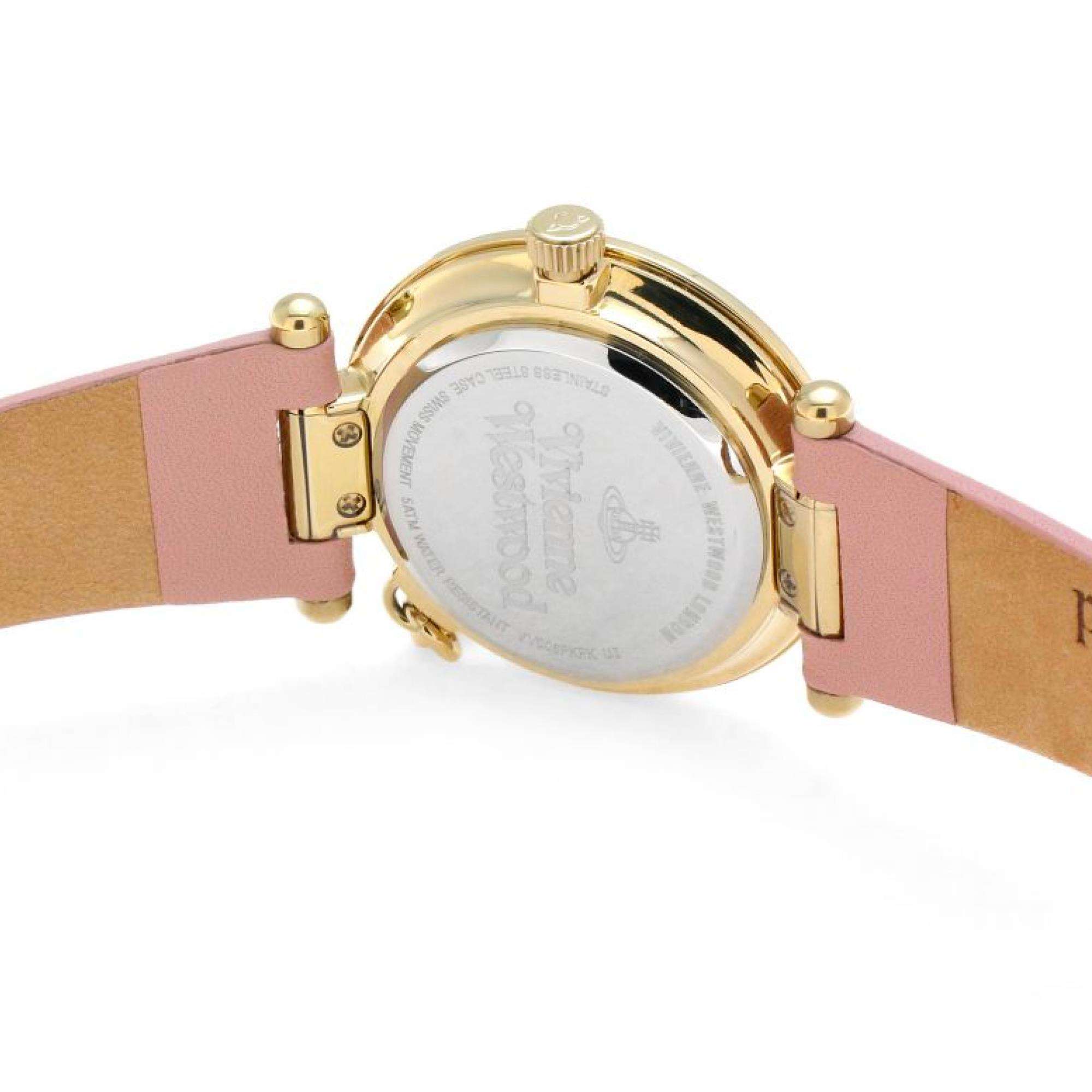 Vivienne Westwood Orb II Pink Dial Leather Strap Women's Watch VV006PKPK