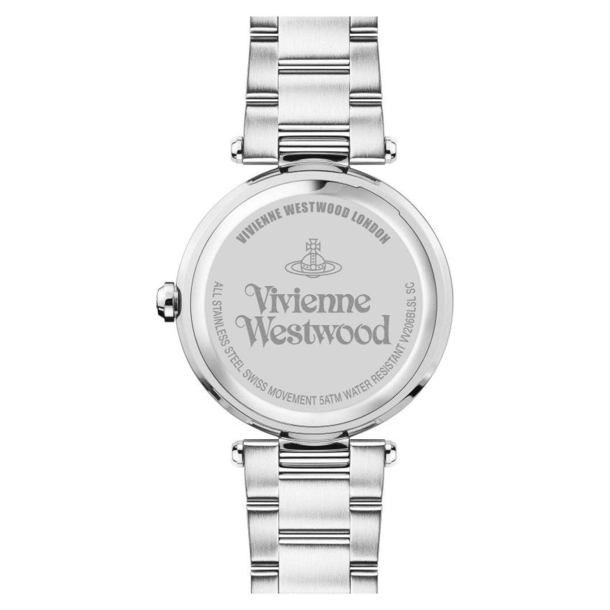 Vivienne Westwood Montagu Quartz Blue Mother of Pearl Dial Steel Strap Women's Watch VV206BLSL