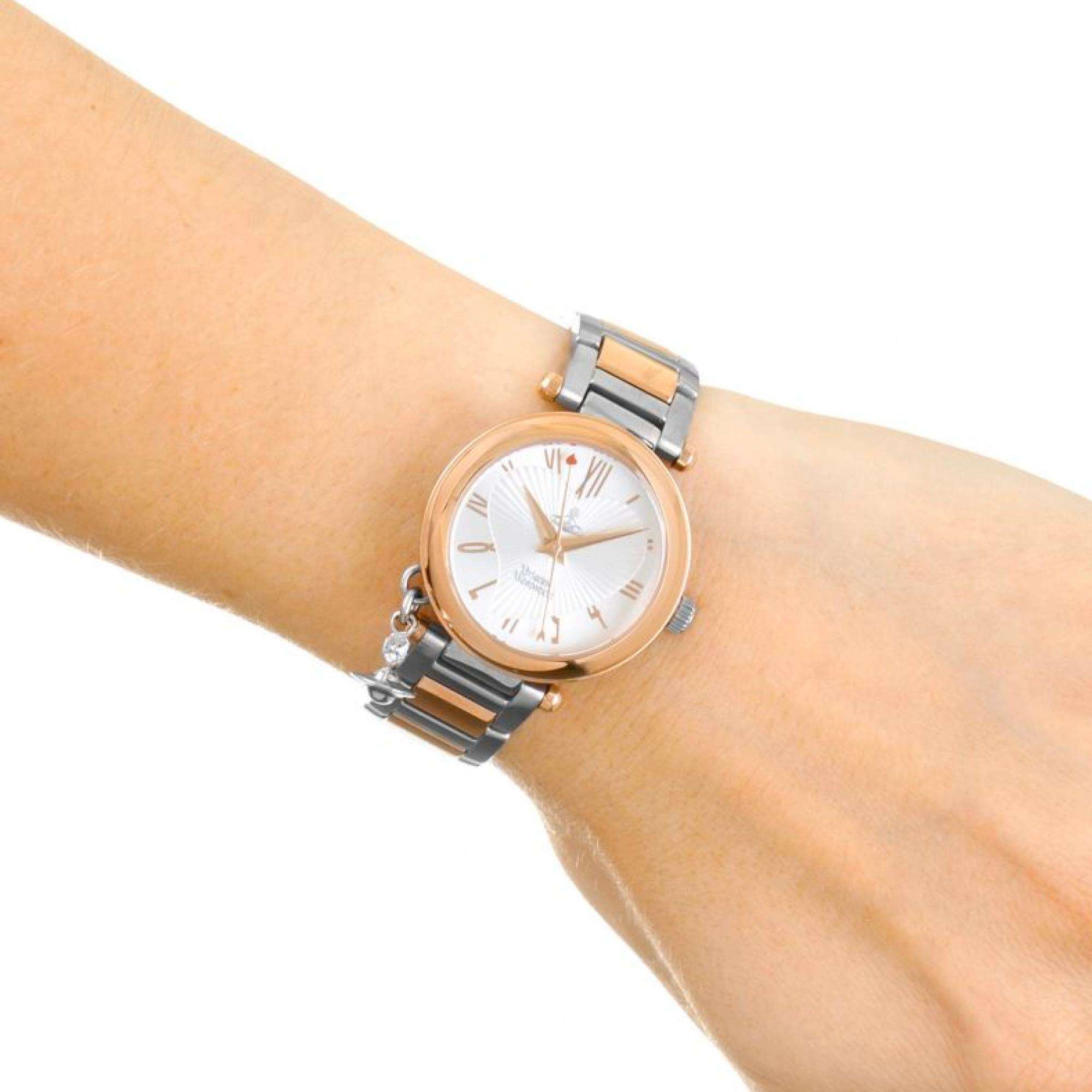 Vivienne Westwood Orb Quartz Silver Dial Two Tone Stainless Steel Bracelet Ladies Watch VV006RSSL